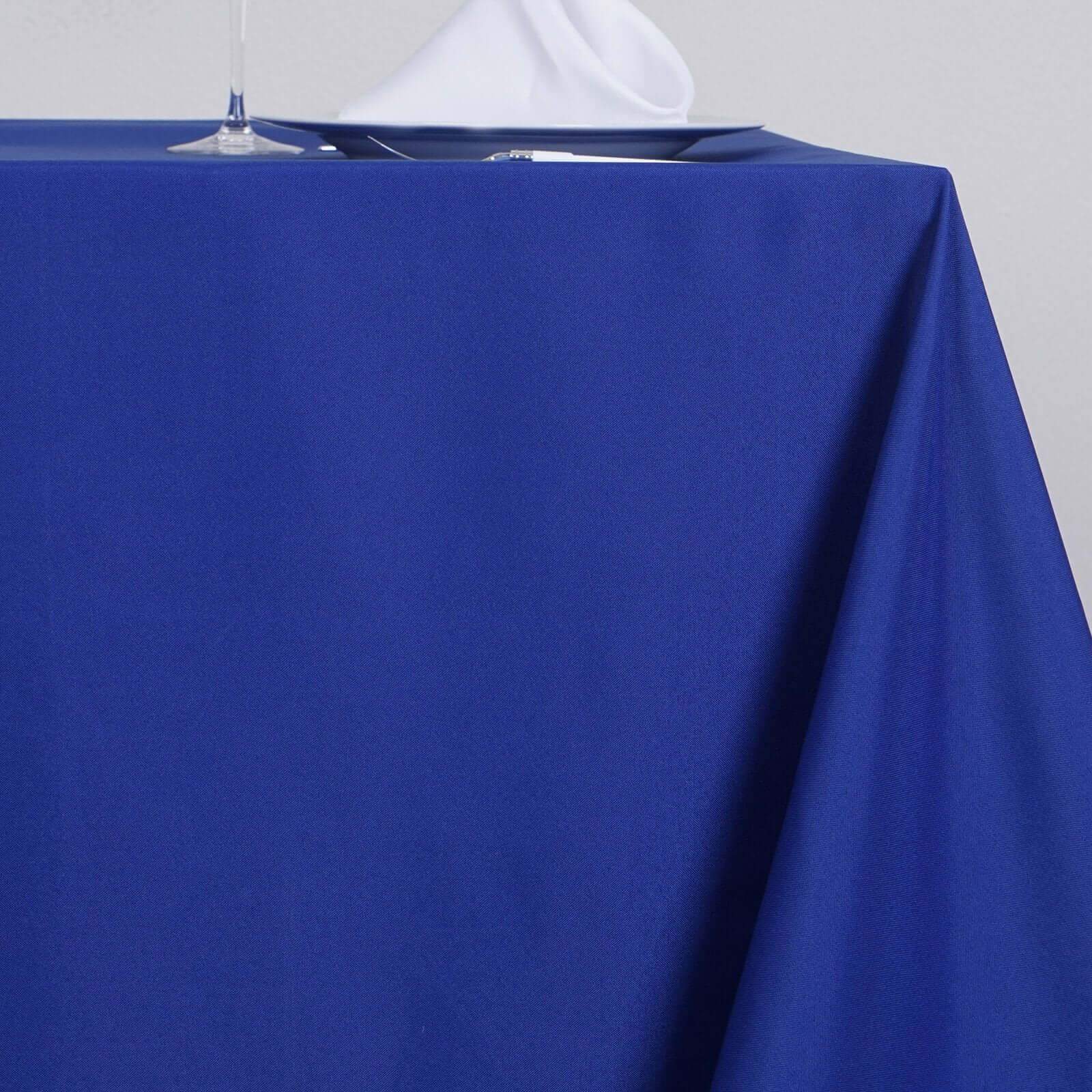 Wrinkle-Resistant & Durable Royal Blue 90x90 Polyester Square Table Overlay