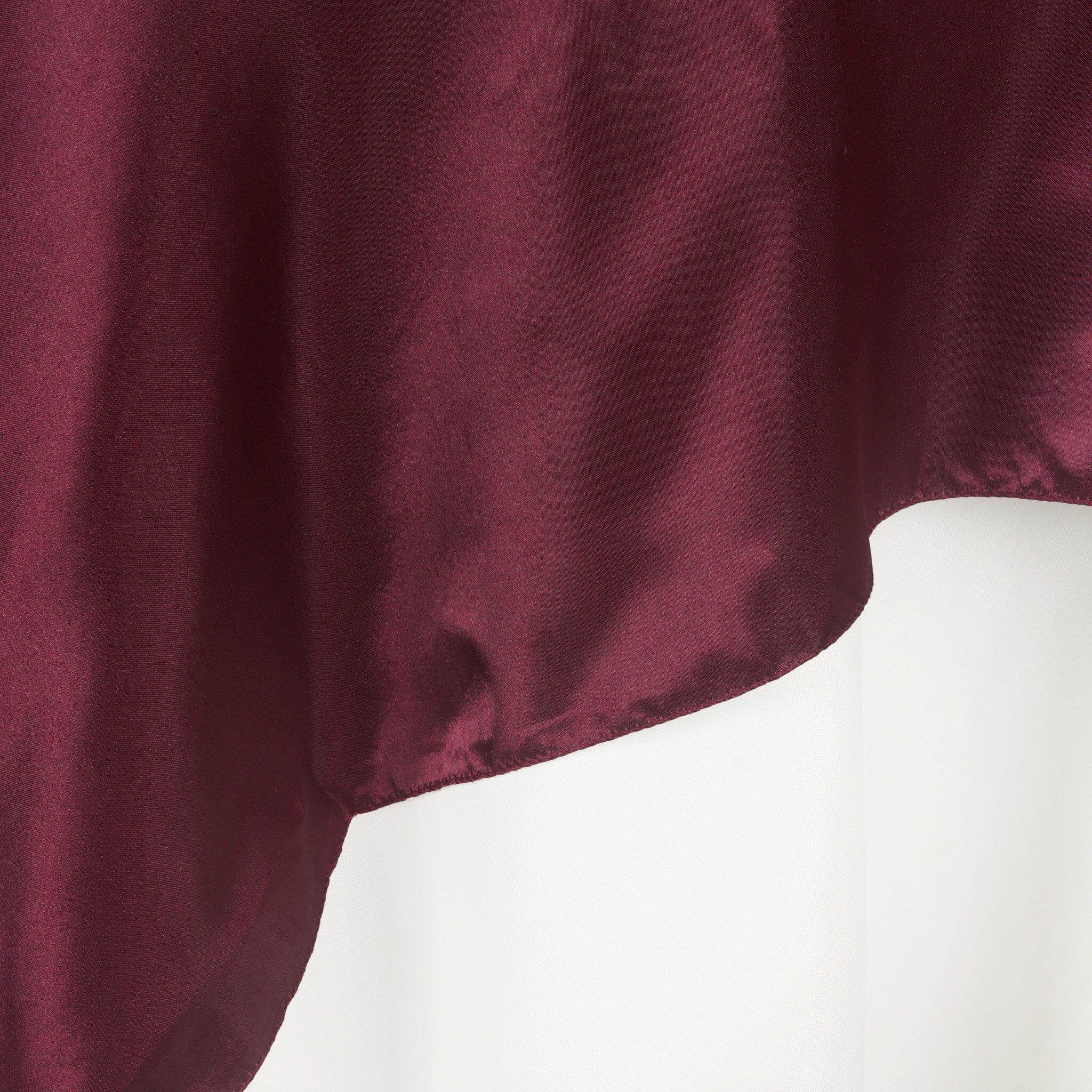 Burgundy Satin 90x90 Square Table Overlay with Smooth Finish