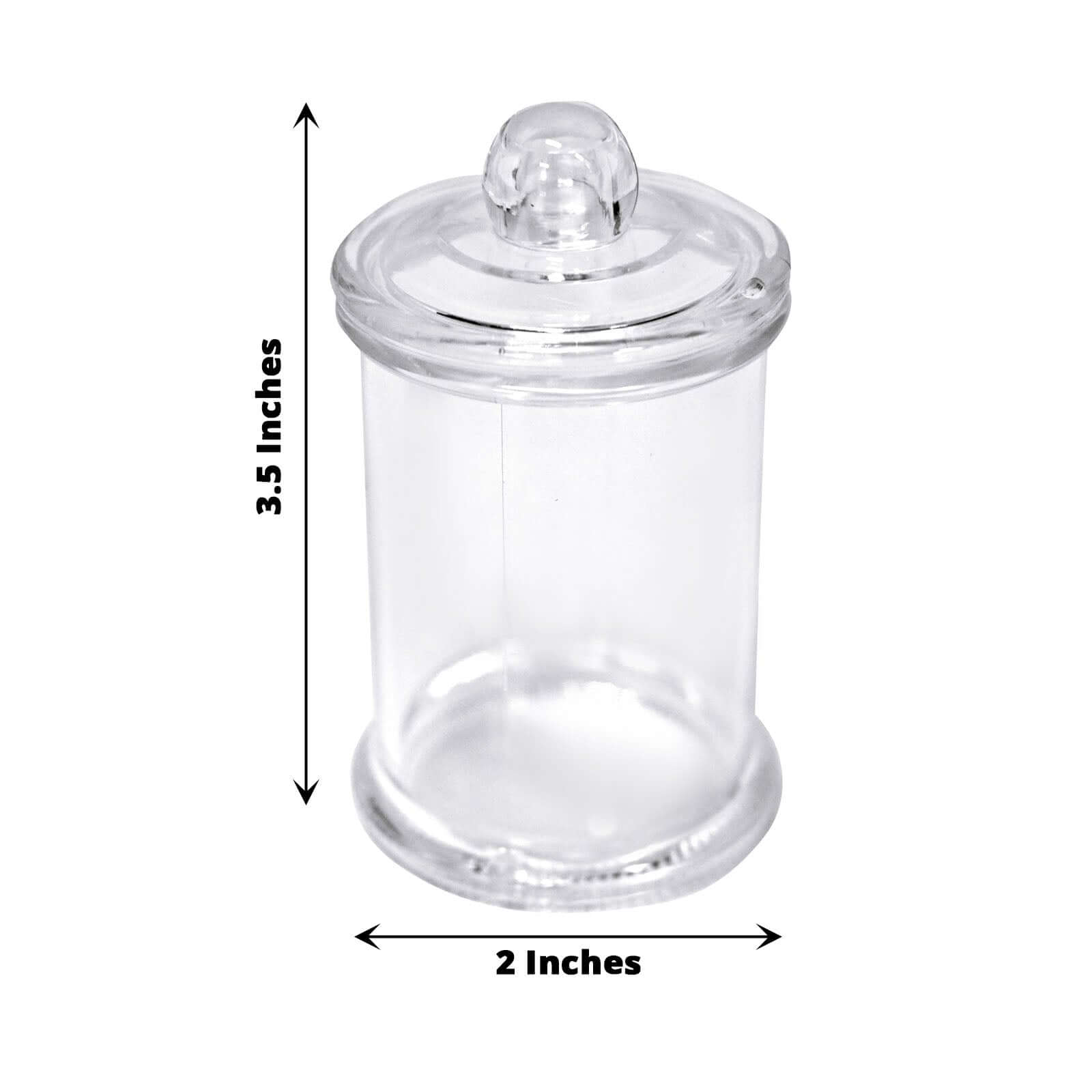 Hot Sale! 12-Pack Disposable Plastic Candy Jars with Clear Lids for Party Favors, 3.5 Inches