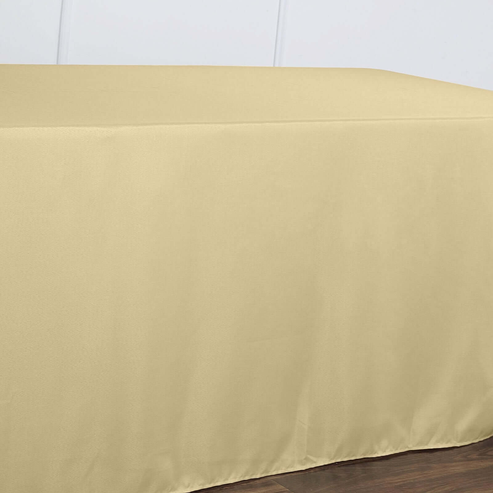 Premium Seamless Wrinkle-Resistant Polyester Rectangle Tablecloth in Champagne (90x156)