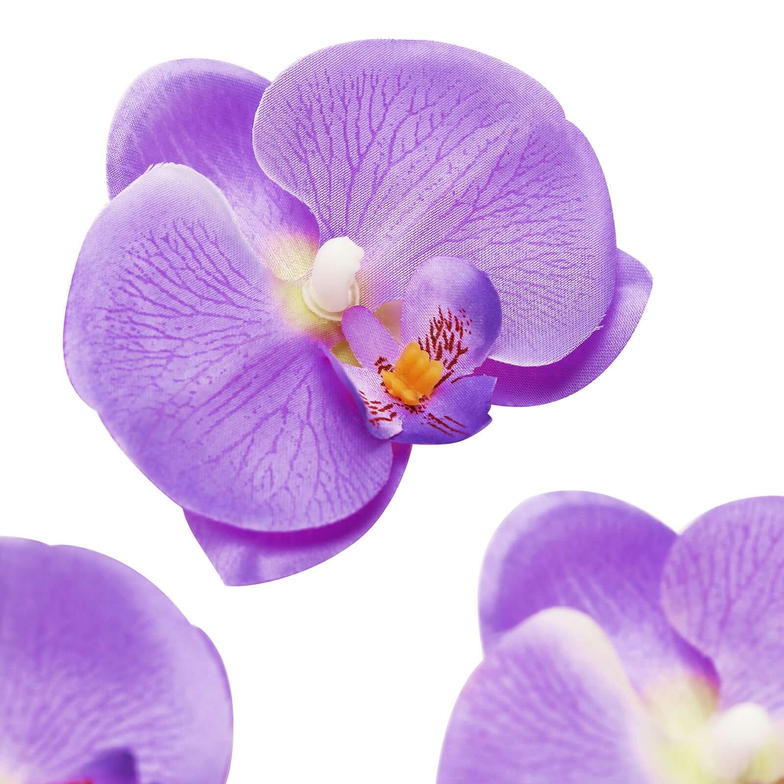 20pcs Silk Artificial Lavender Orchids Flower Heads - Ideal for DIY Floral Decorations