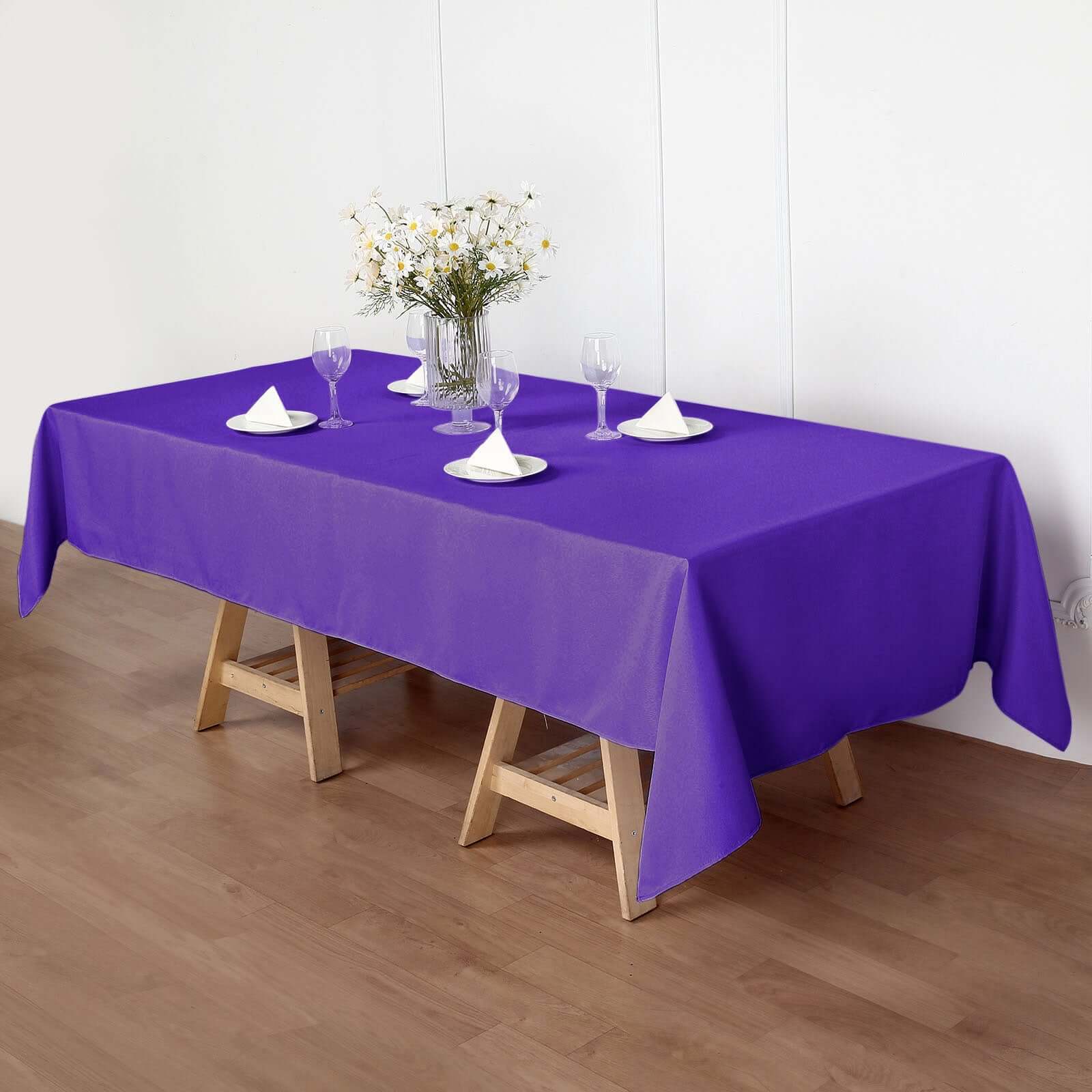 Stylish & Durable Purple Polyester 60x102 Rectangle Tablecloth