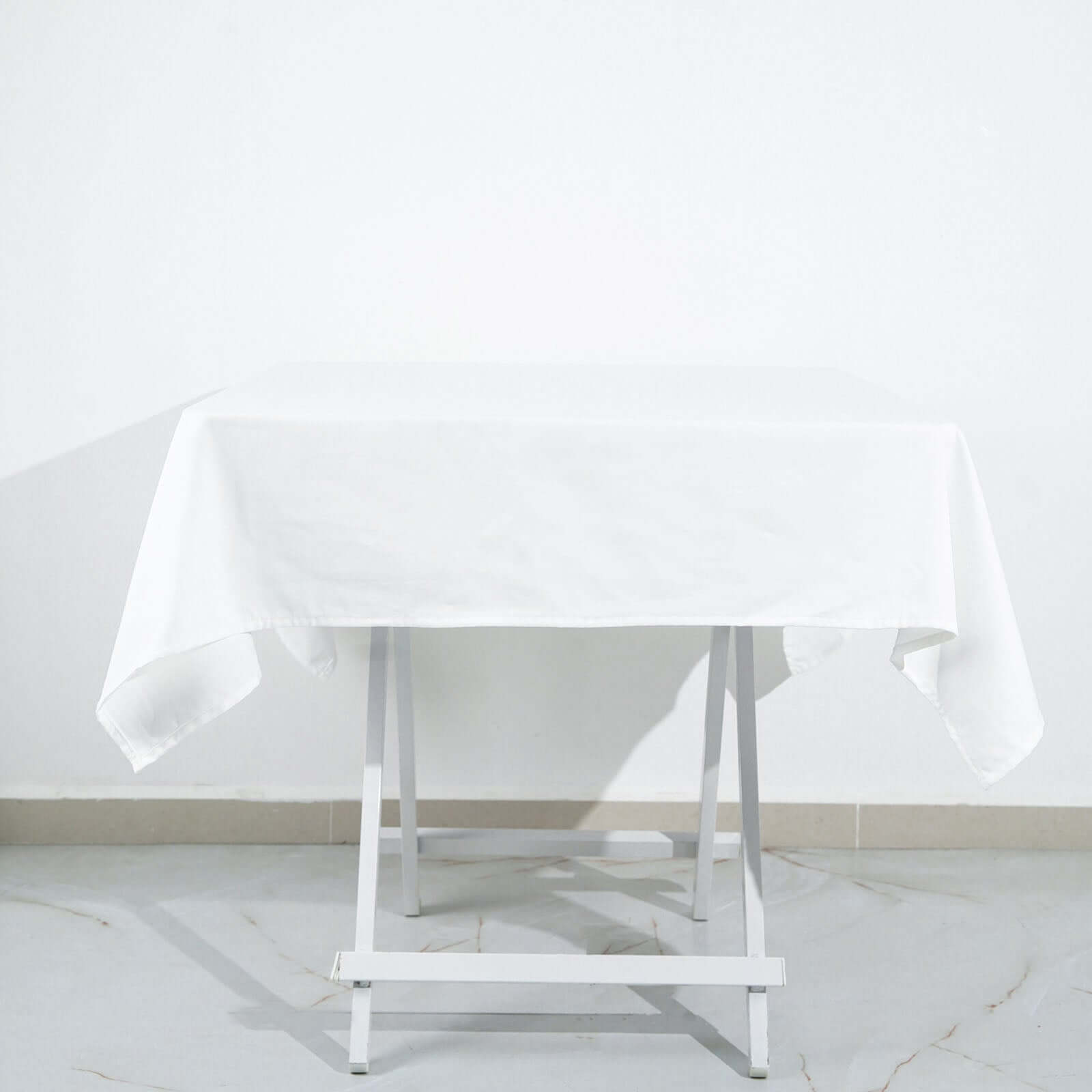 Get This Elegant 100% Cotton 54x54 Square White Tablecloth - Soft & Breathable