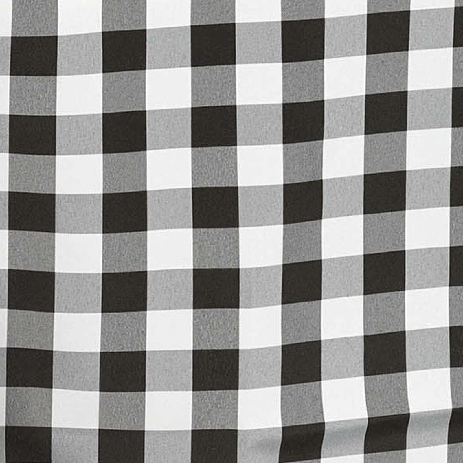 Hot! 70x70 Polyester Checkered Buffalo Plaid White/Black Square Tablecloth for Rustic Decor