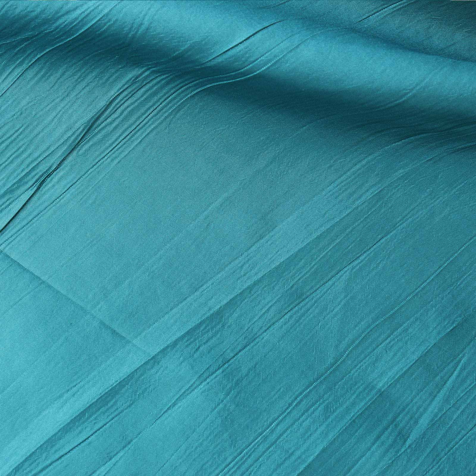 Exclusive Peacock Teal 90x90 Crinkle Taffeta Square Table Overlay