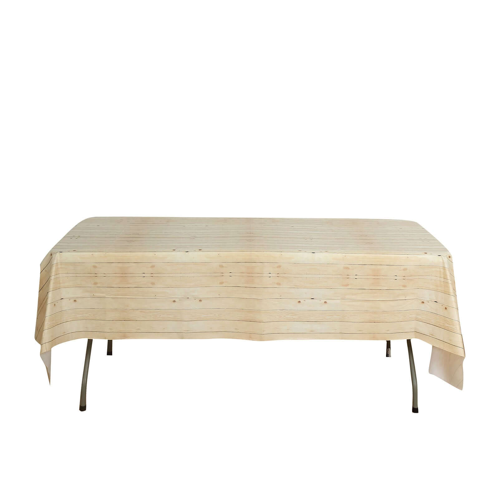 Hot Sale! Durable PVC Disposable Natural Rectangle Plastic Table Cover with Rustic Wooden Print, 52x108