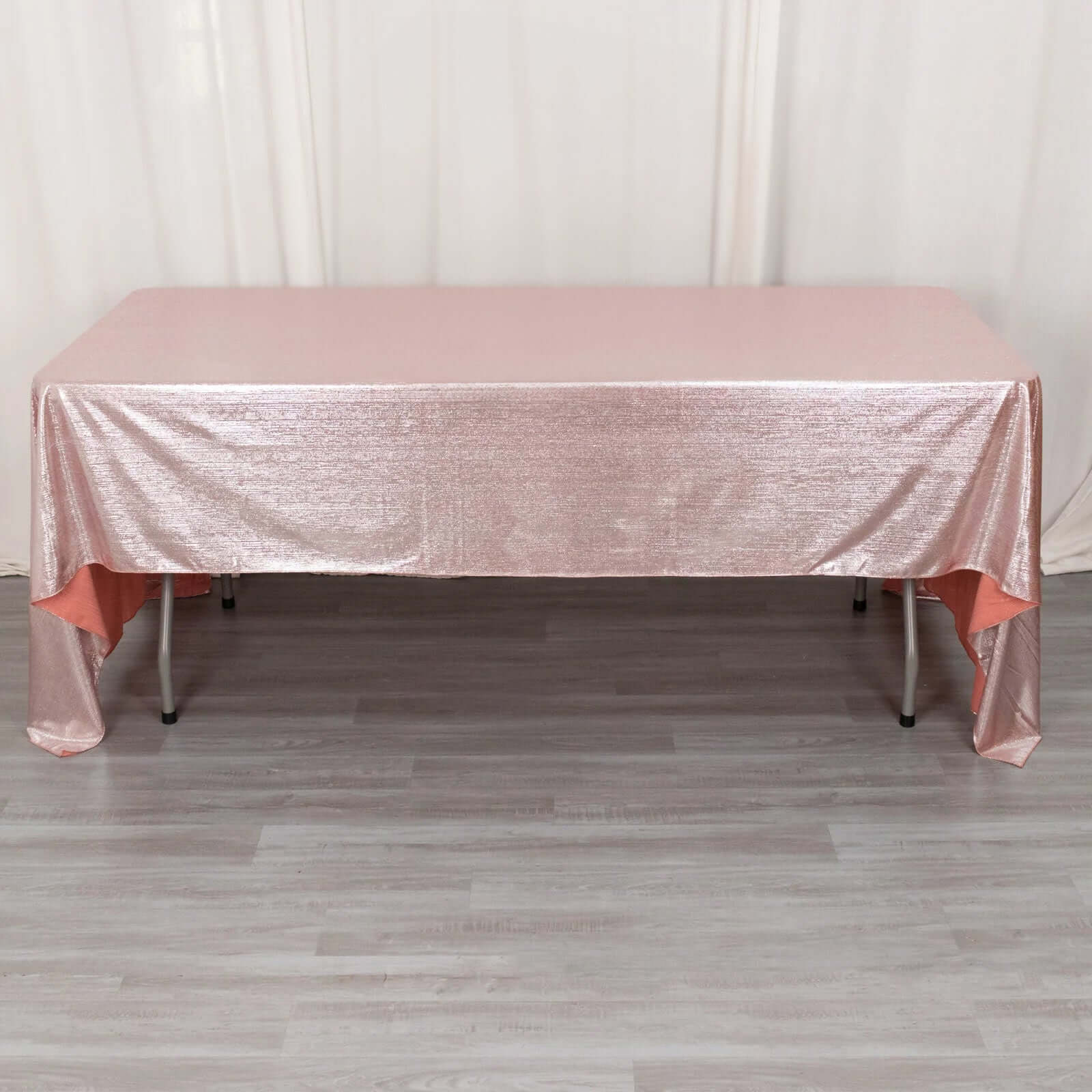 Sparkling Rose Gold Sequin Dots Polyester Rectangle Tablecloth - Wrinkle-Free & Reusable