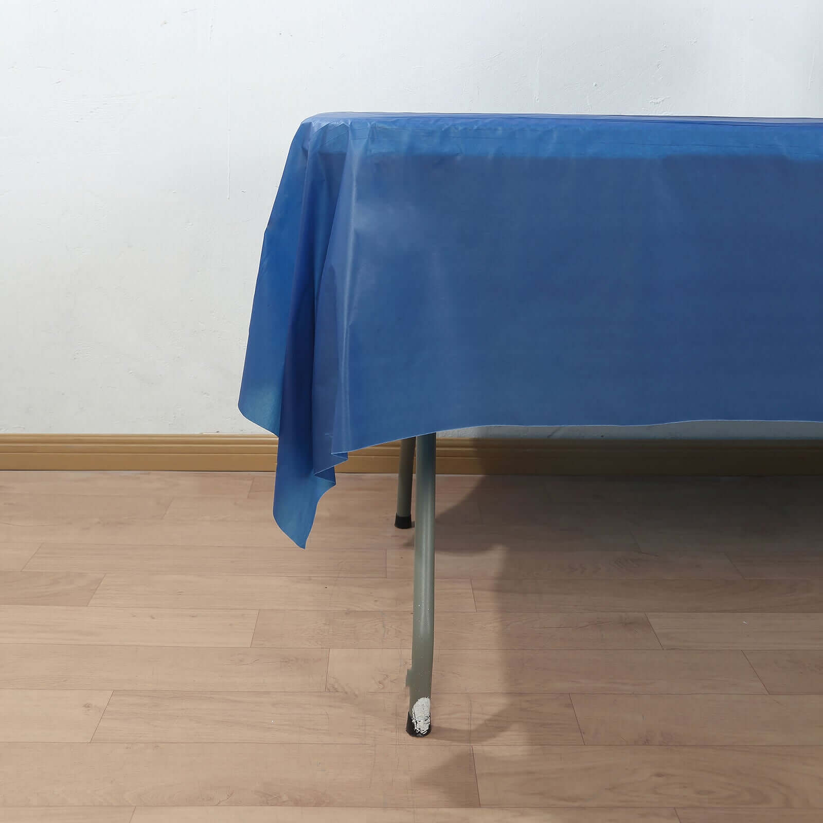Navy Blue Plastic Table Cover Roll with Slide Cutter - Customizable & Durable 54x300ft