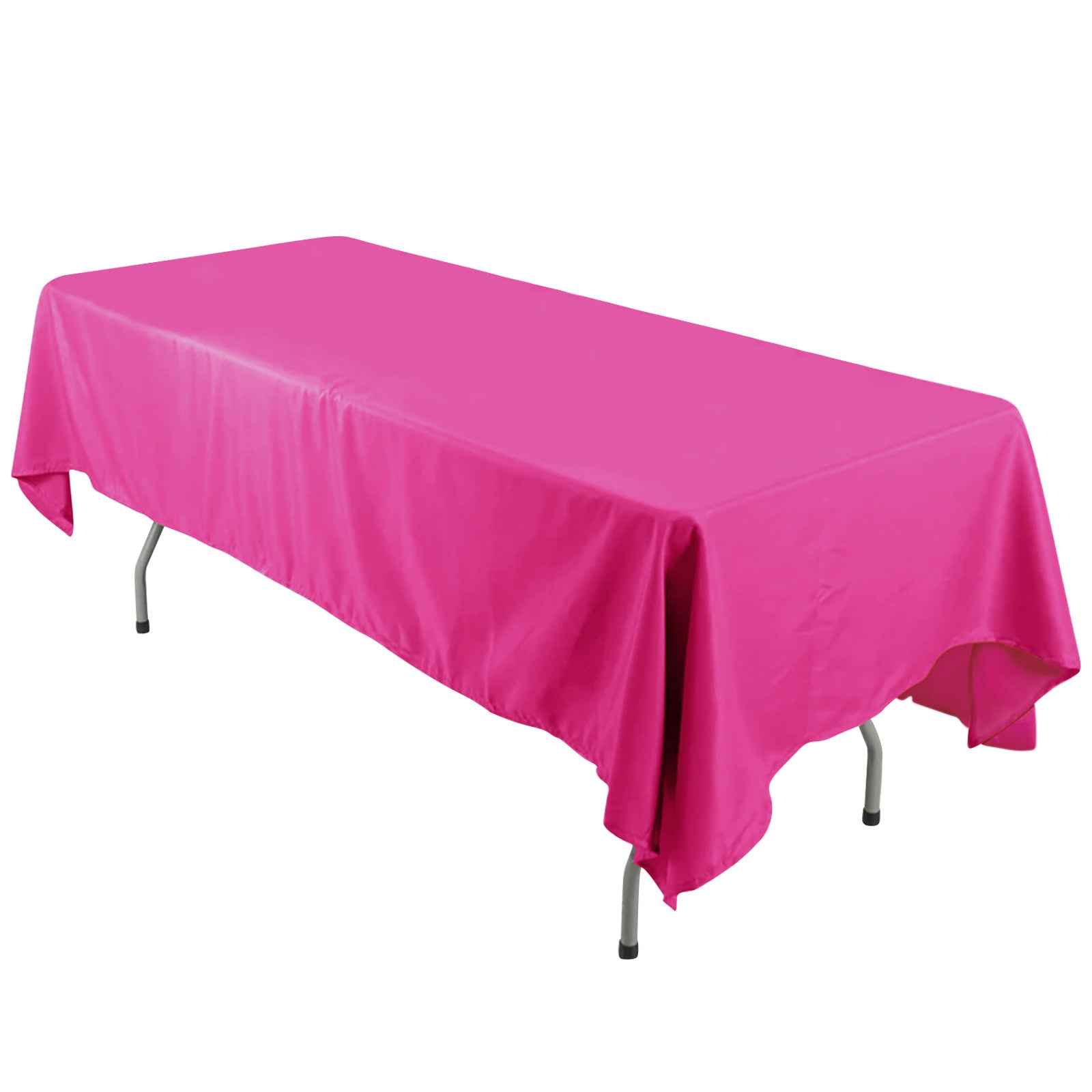 Wrinkle-Resistant 60x126 Rectangle Fuchsia Polyester Table Cover