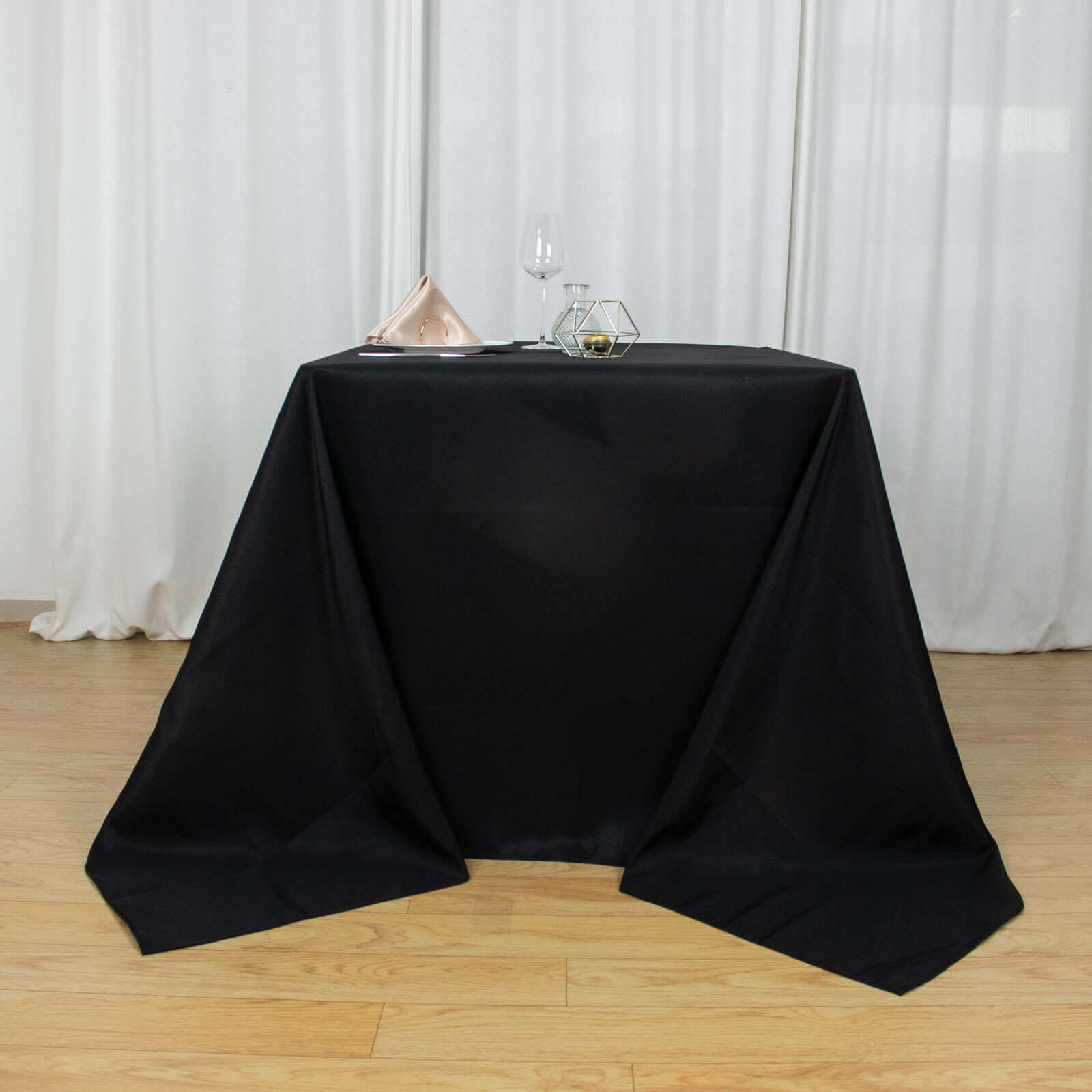Hot Deal! 90x90 Black 220GSM Wrinkle-Resistant Premium Polyester Square Tablecloth