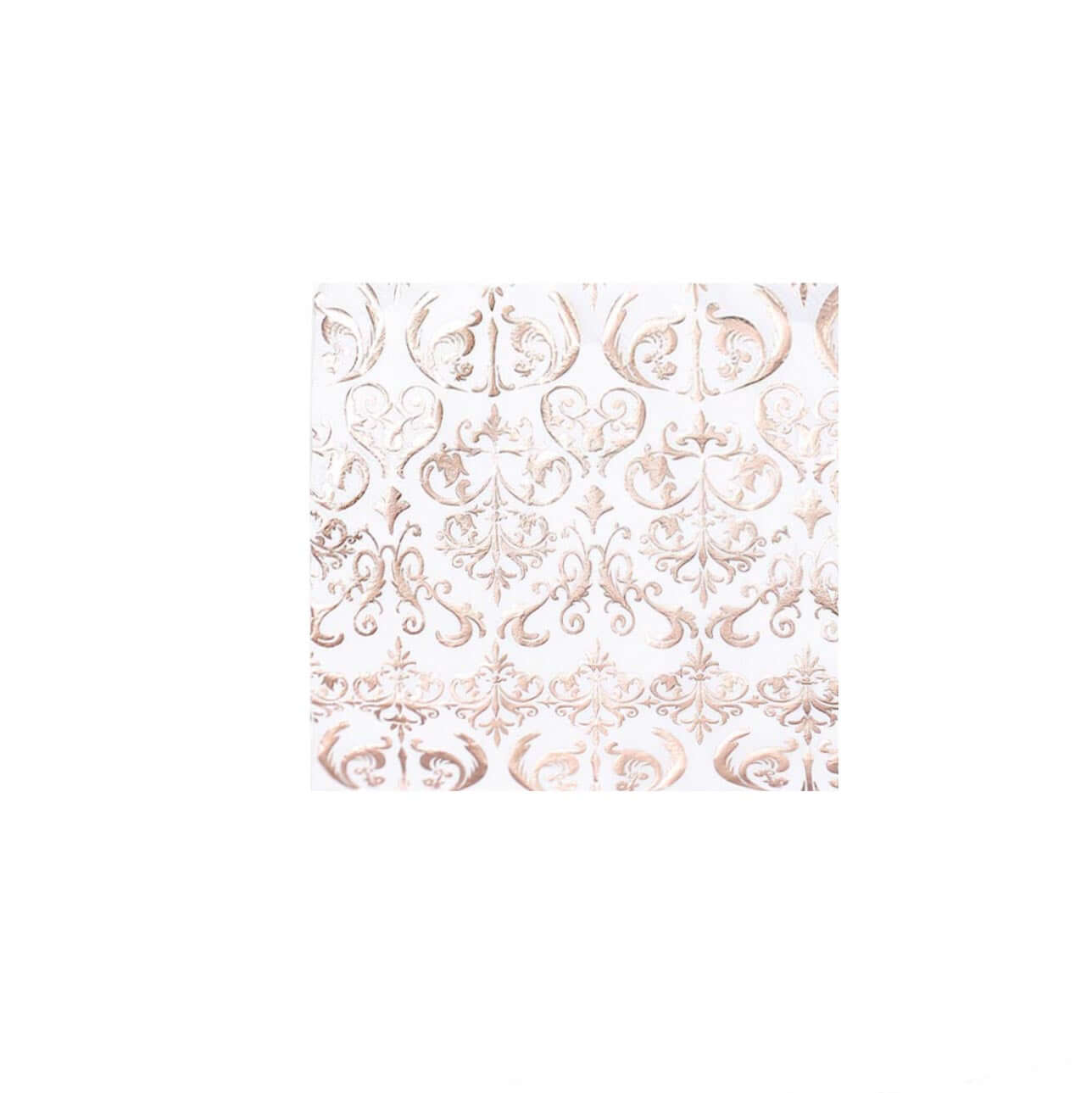 20-Pack Disposable 3-Ply Vintage Rose Gold Metallic Print Paper Dinner Napkins for Weddings