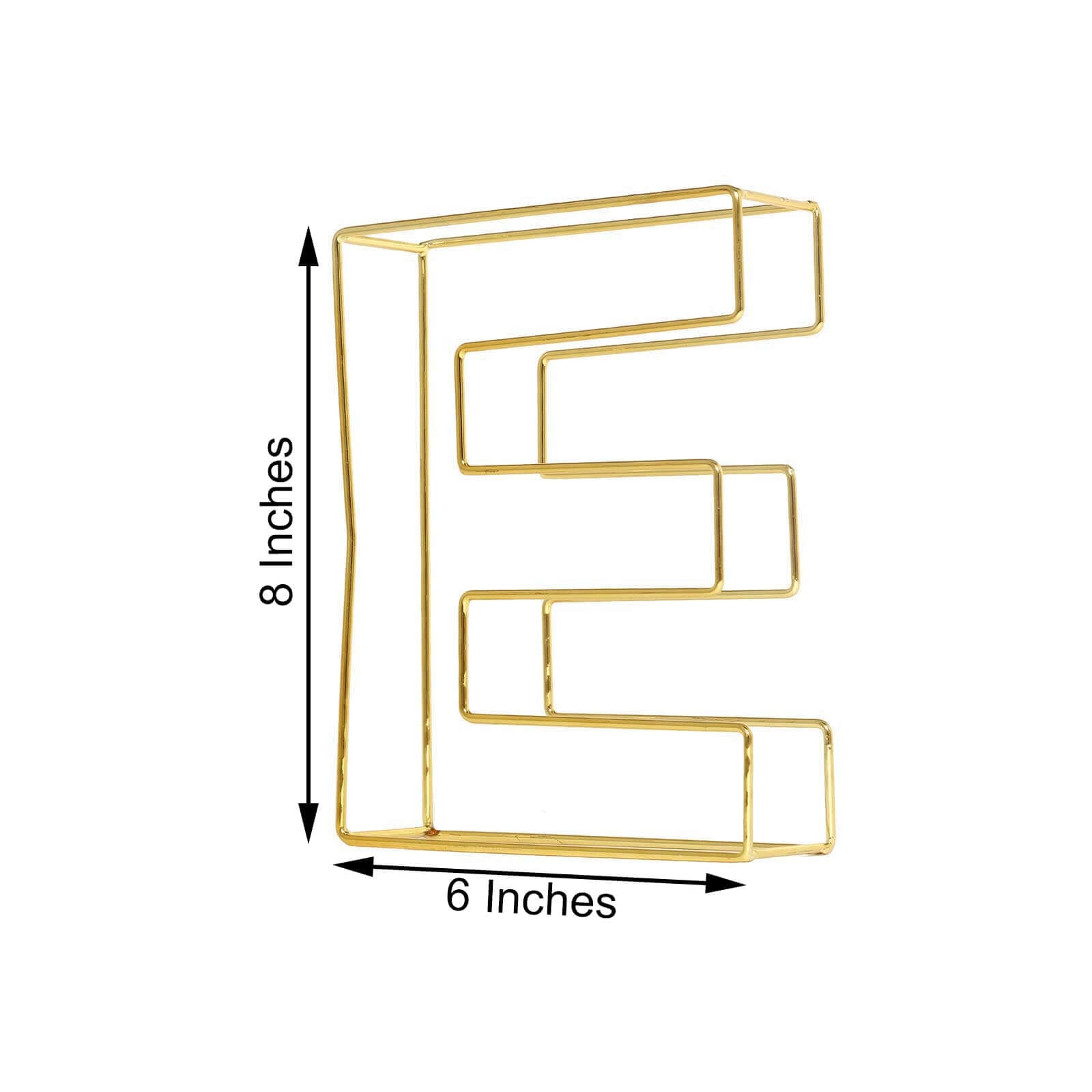 Hot Sale! 8-Foot Gold Freestanding 3D Decorative Metal Wire Letter 'E' for Wedding Centerpieces