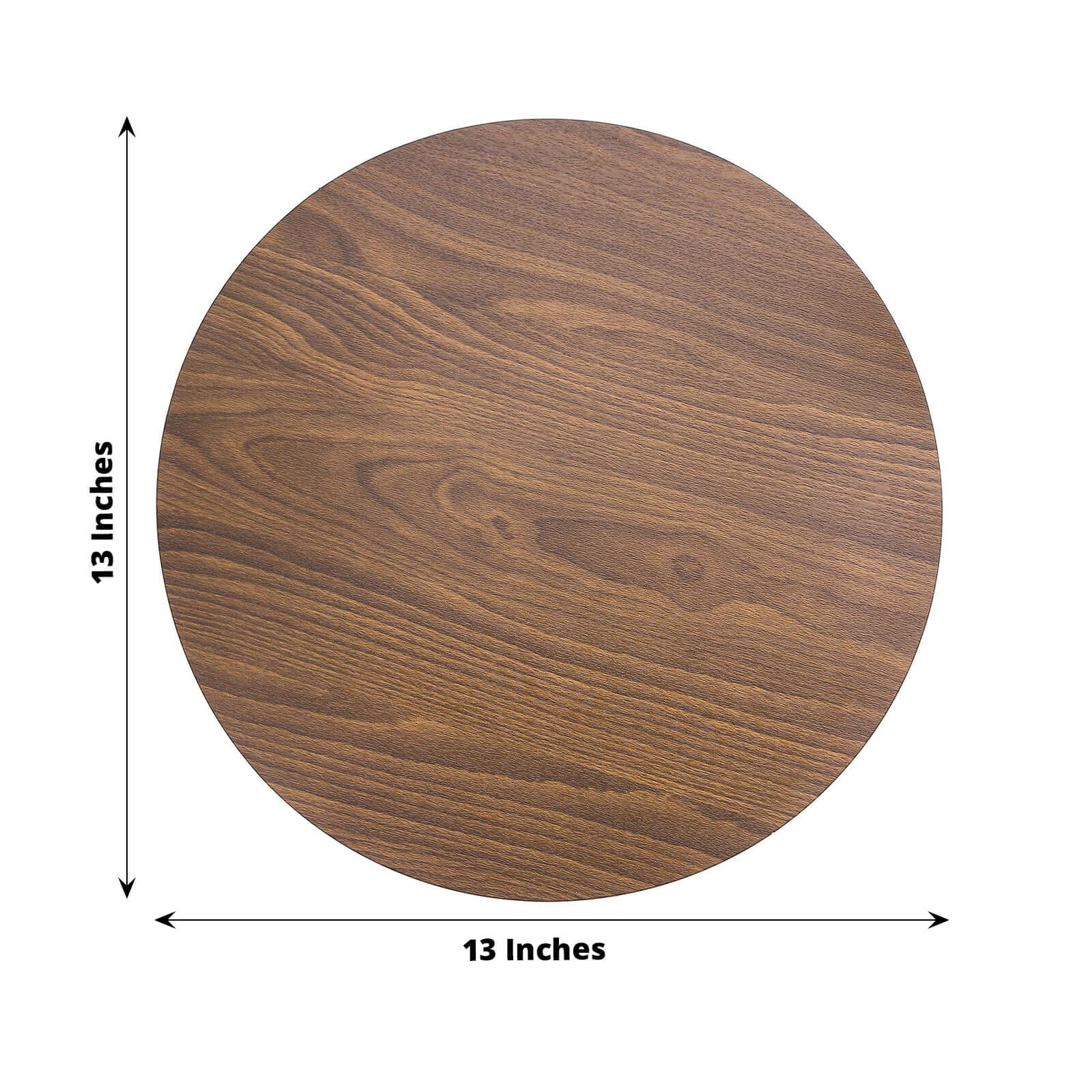 6-Piece Disposable Brown Cardboard Table Placemats with Rustic Walnut Wood Design, 13 Inches