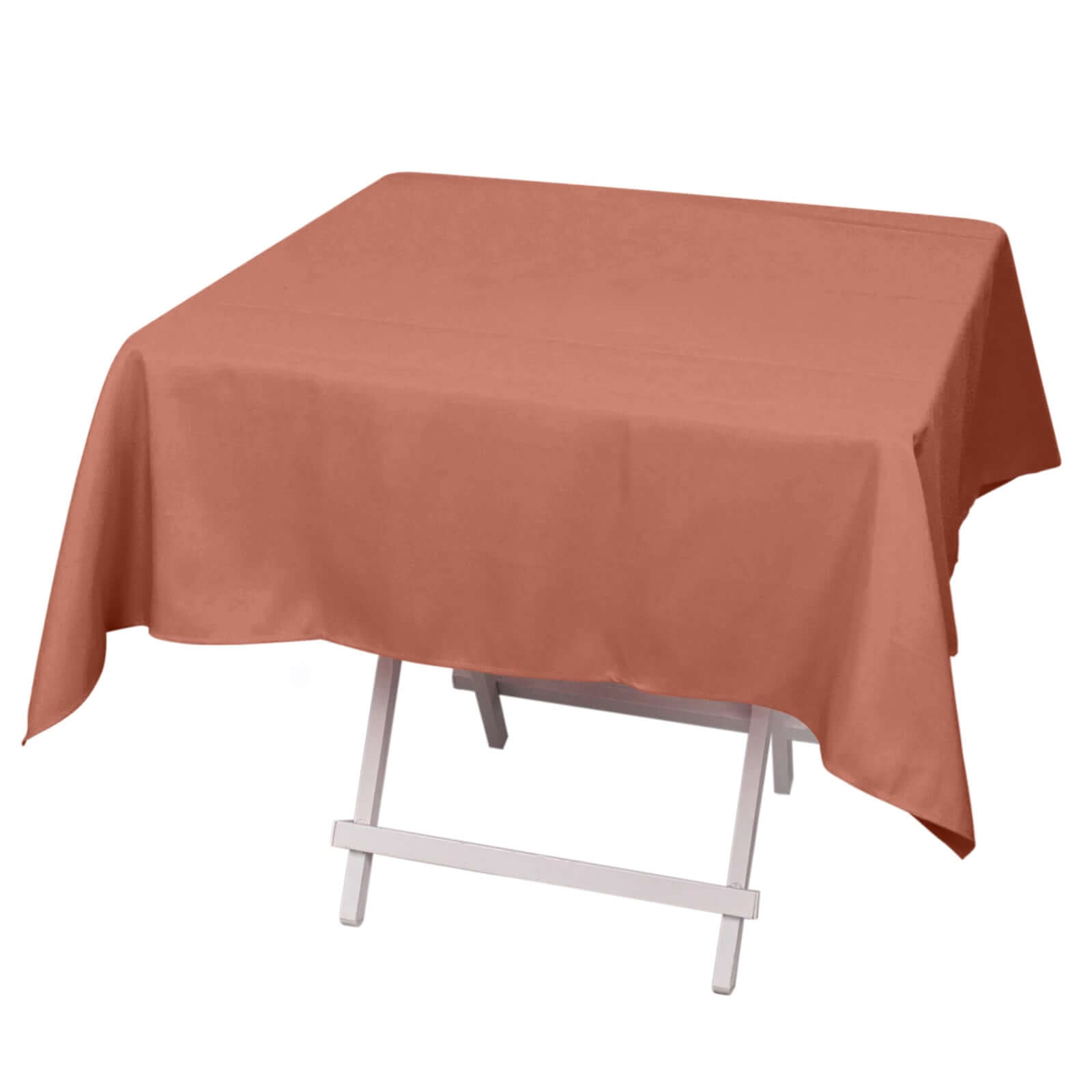 Hot Sale! 54x54 Square Terracotta (Rust) Polyester Tablecloth - 220GSM, Stain & Wrinkle Resistant