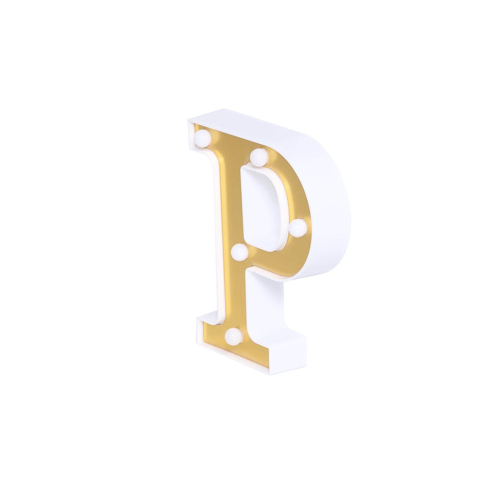 Hot! 3D Gold Marquee Letter P with 5 Warm White LED Lights - Ideal Event Decor, 6'