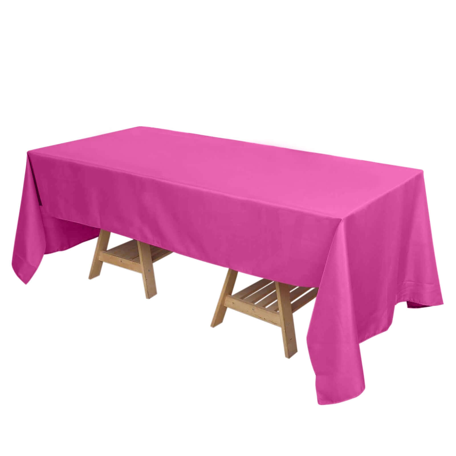 Durable and Stylish Fuchsia Polyester 72x120 Rectangle Tablecloth