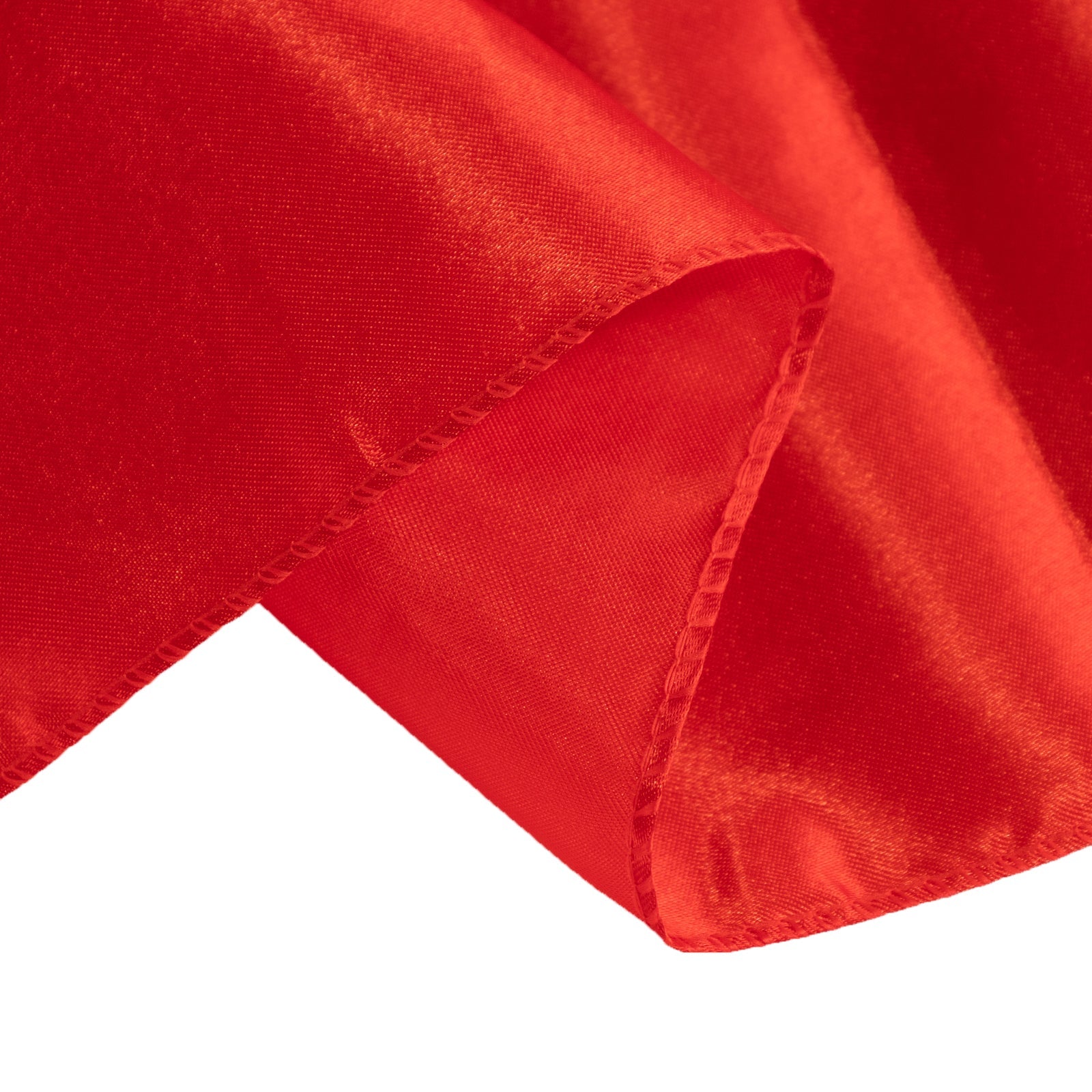 Hot Deal! Red Satin 90x90 Square Table Overlay with Smooth Finish