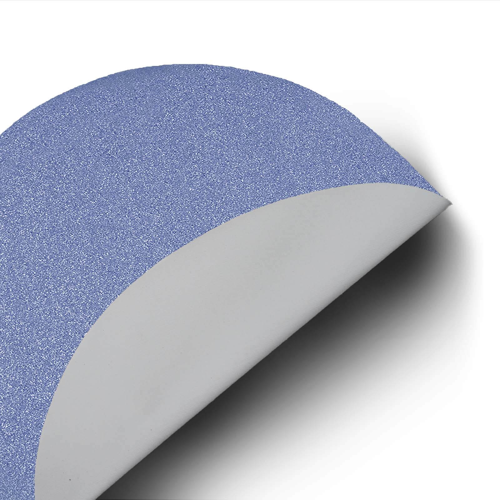6-Piece Set of Dusty Blue Glitter Round Non-Slip Placemats for Dining Tables, 13 inches