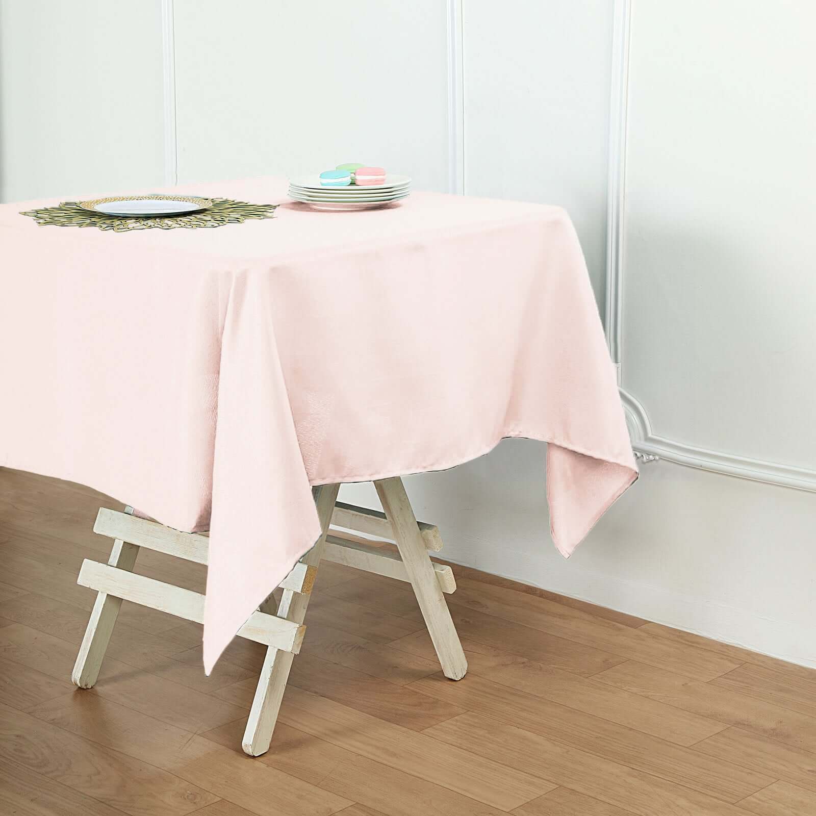 Blush 54x54 Polyester Square Tablecloth - Durable & Wrinkle-Free Table Cover