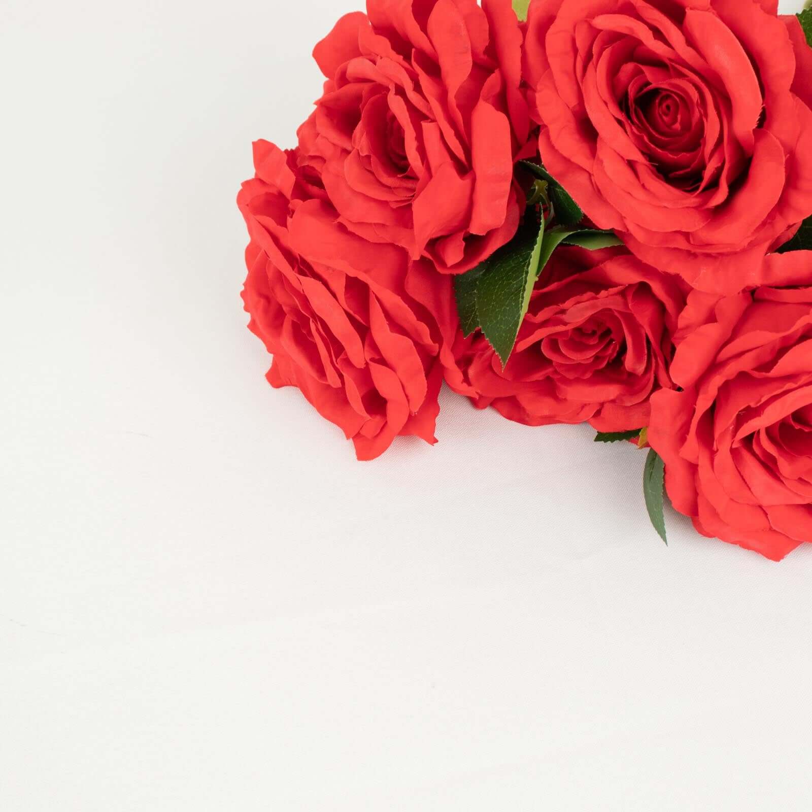 17-inch Red Premium Silk Jumbo Rose Flower Bouquet: 2 Bushes for Stunning Decor