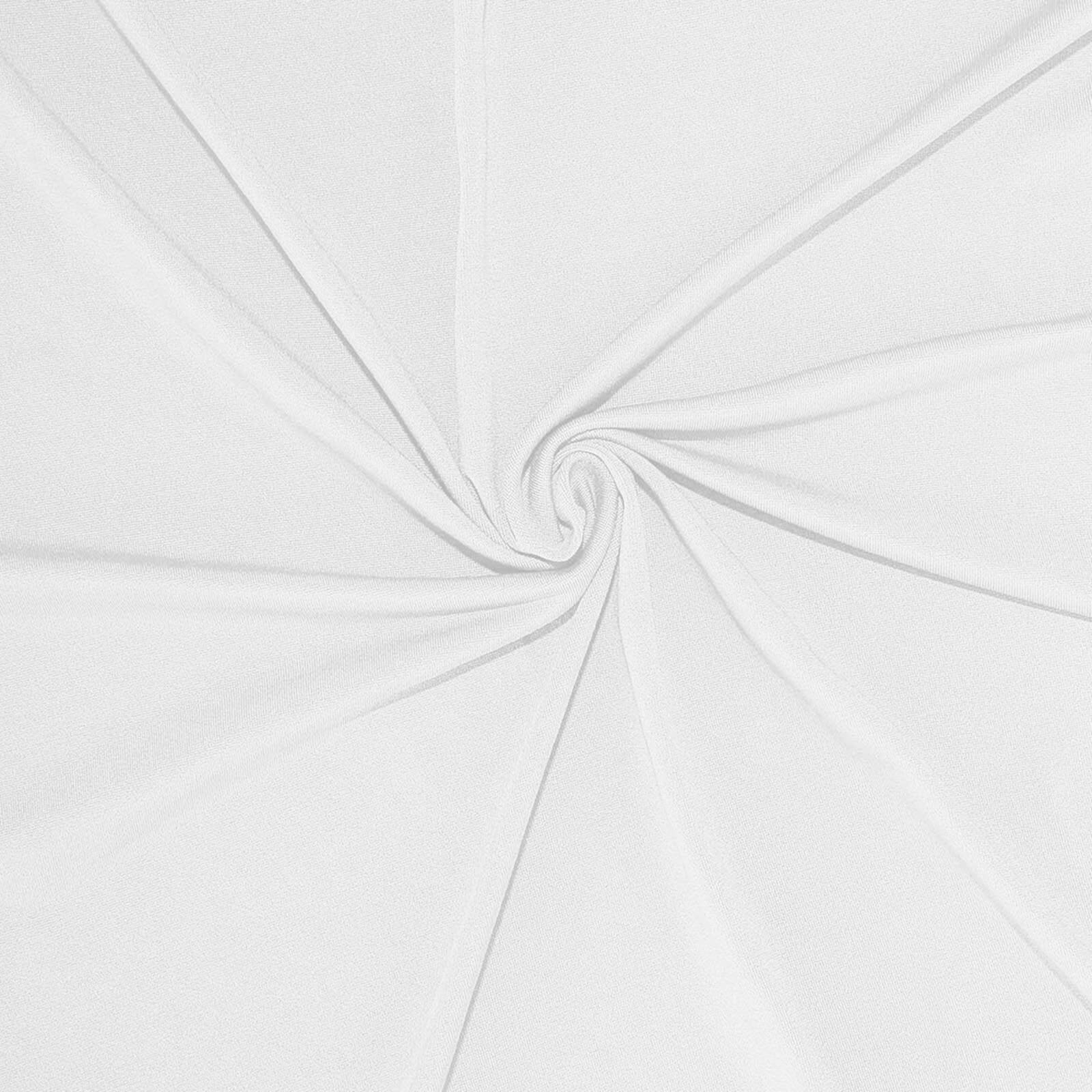 Premium White Stretch Spandex 48x30 Rectangle Tablecloth - Ideal for Events & Presentations