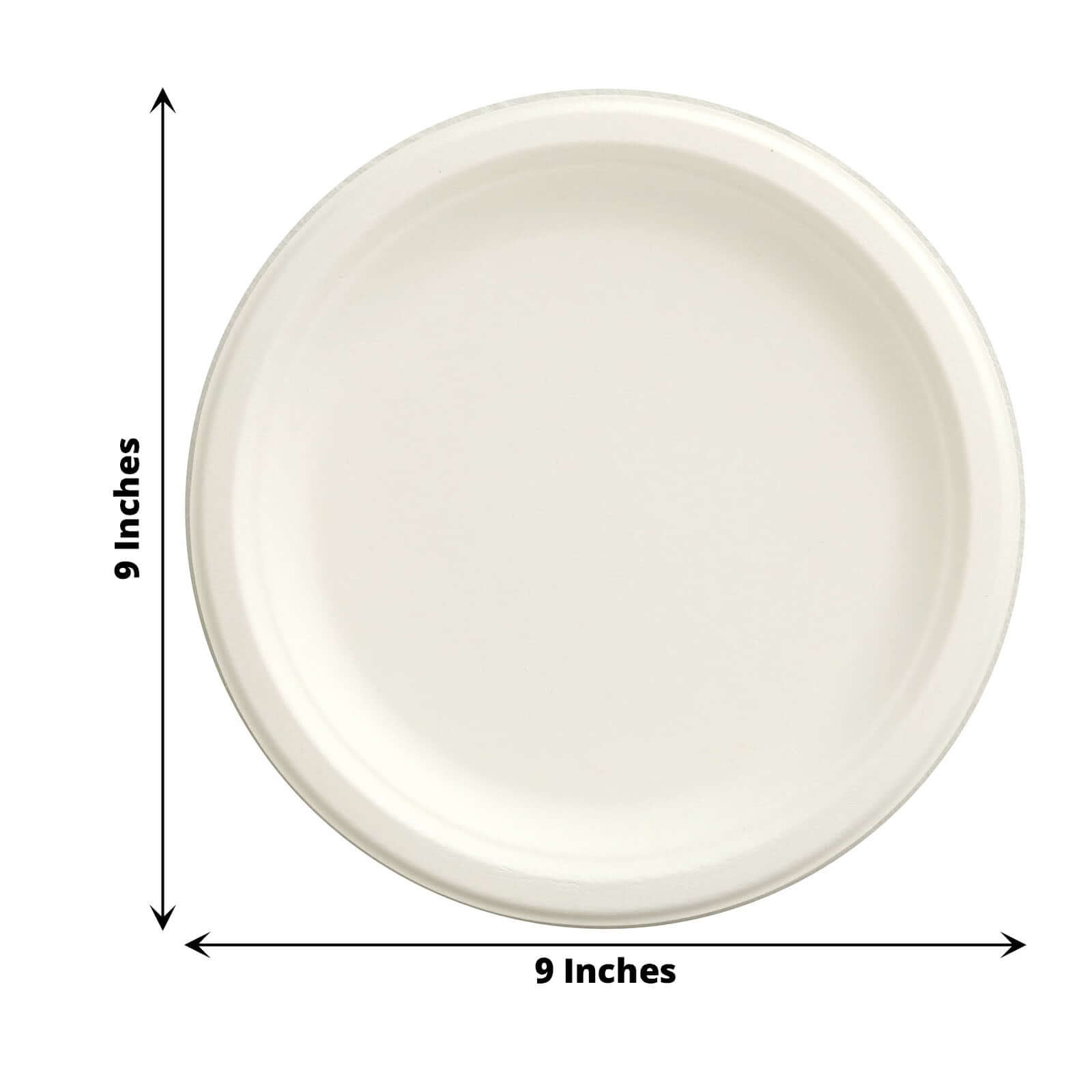 Hot Deal! 50-Pack Biodegradable White Round 9-Inch Bagasse Dinner Plates for Outdoor Parties