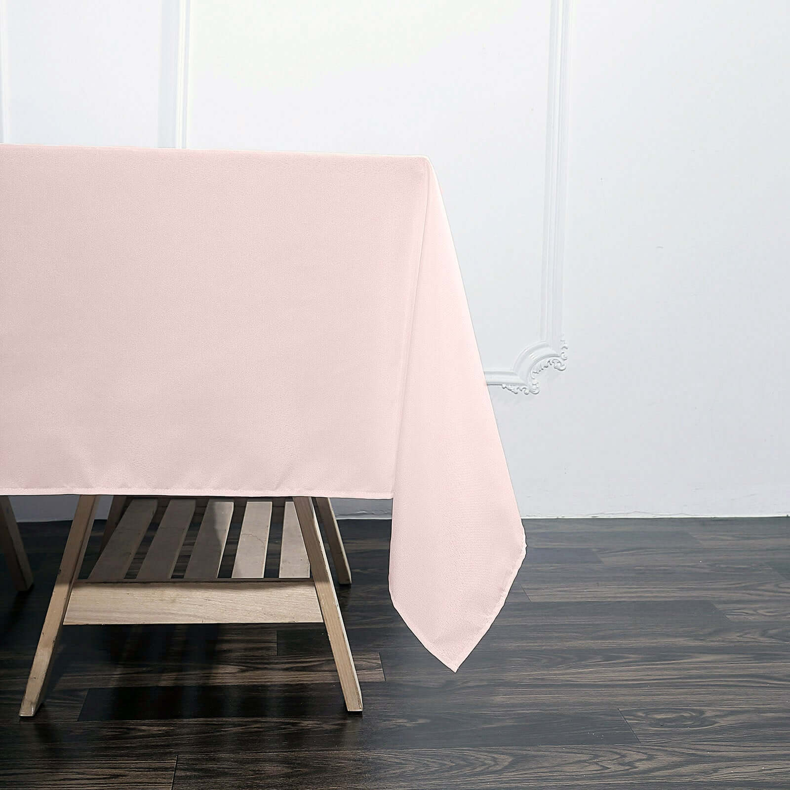 Hot Sale! Wrinkle-Resistant & Durable 70x70 Polyester Square Blush Tablecloth