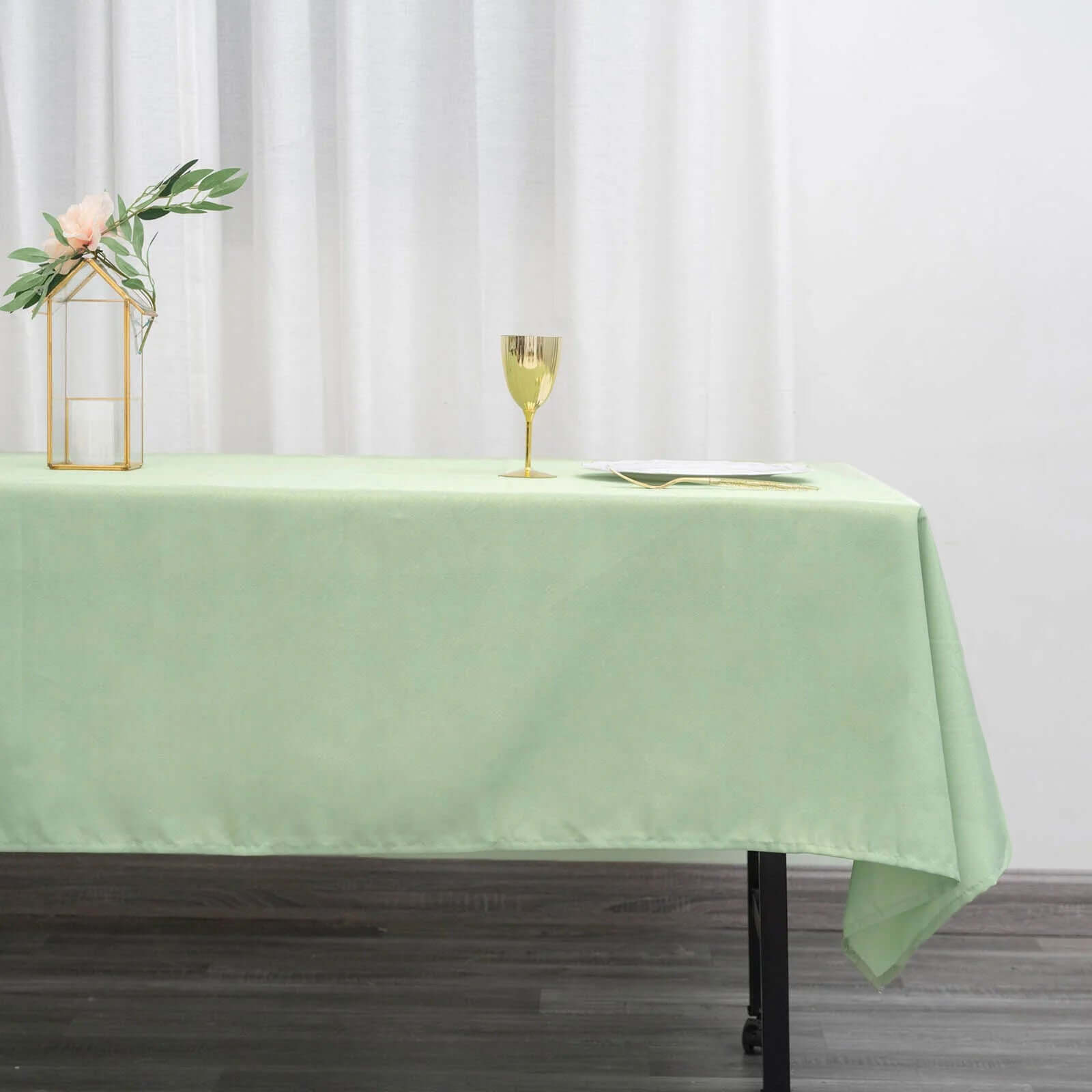 Durable and Stylish Sage Green Polyester 60x102 Rectangle Table Cover