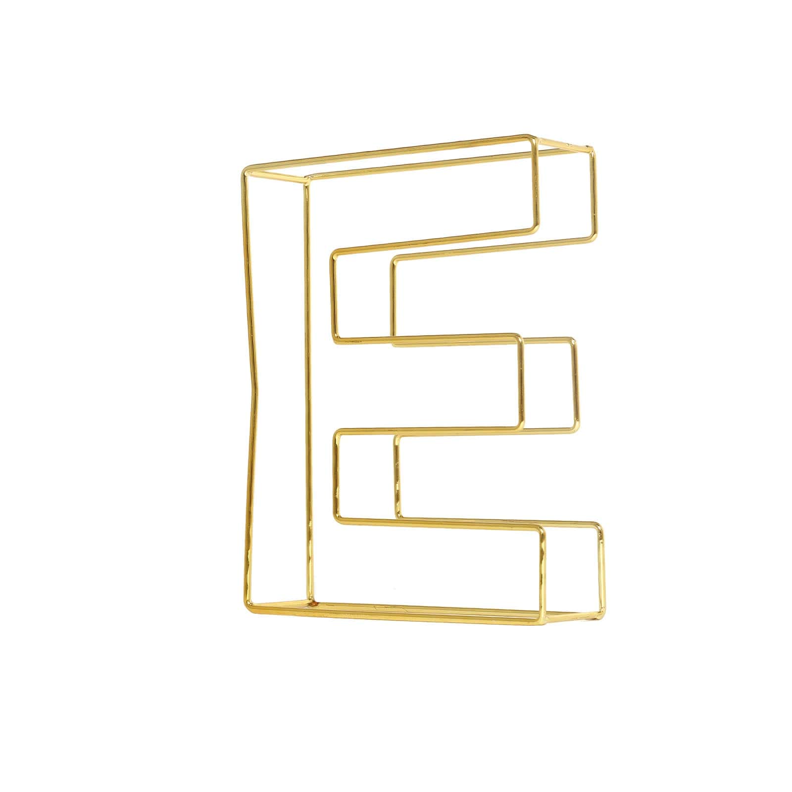Hot Sale! 8-Foot Gold Freestanding 3D Decorative Metal Wire Letter 'E' for Wedding Centerpieces