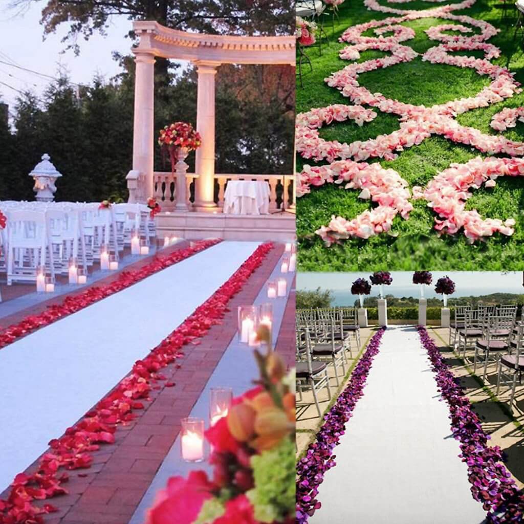 Hot Sale! 500-Piece Set of White and Pink Silk Rose Petal Confetti for Table and Floor Decor