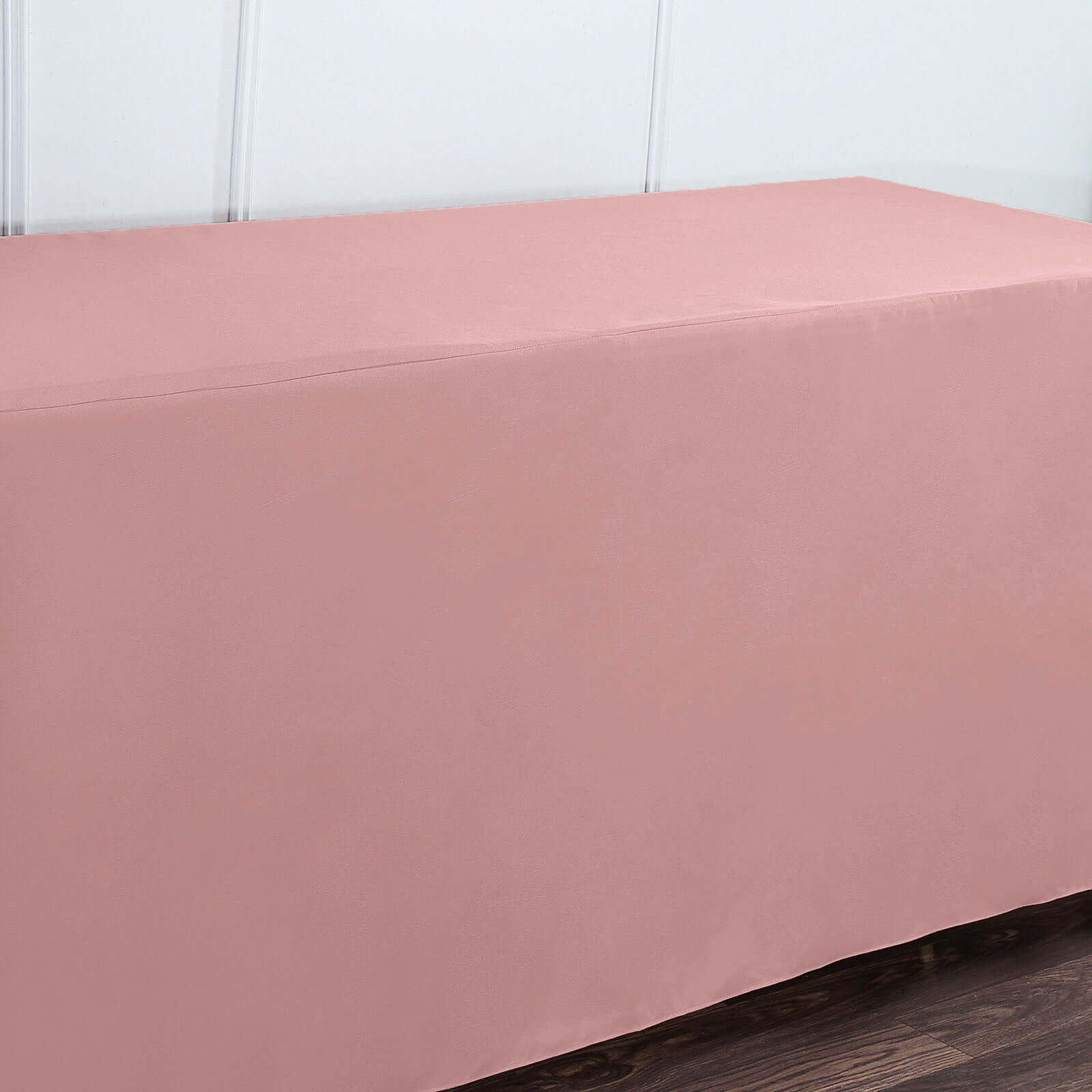 Affordable Durable Dusty Rose Fitted Polyester Rectangle Tablecloth for 6FT Tables
