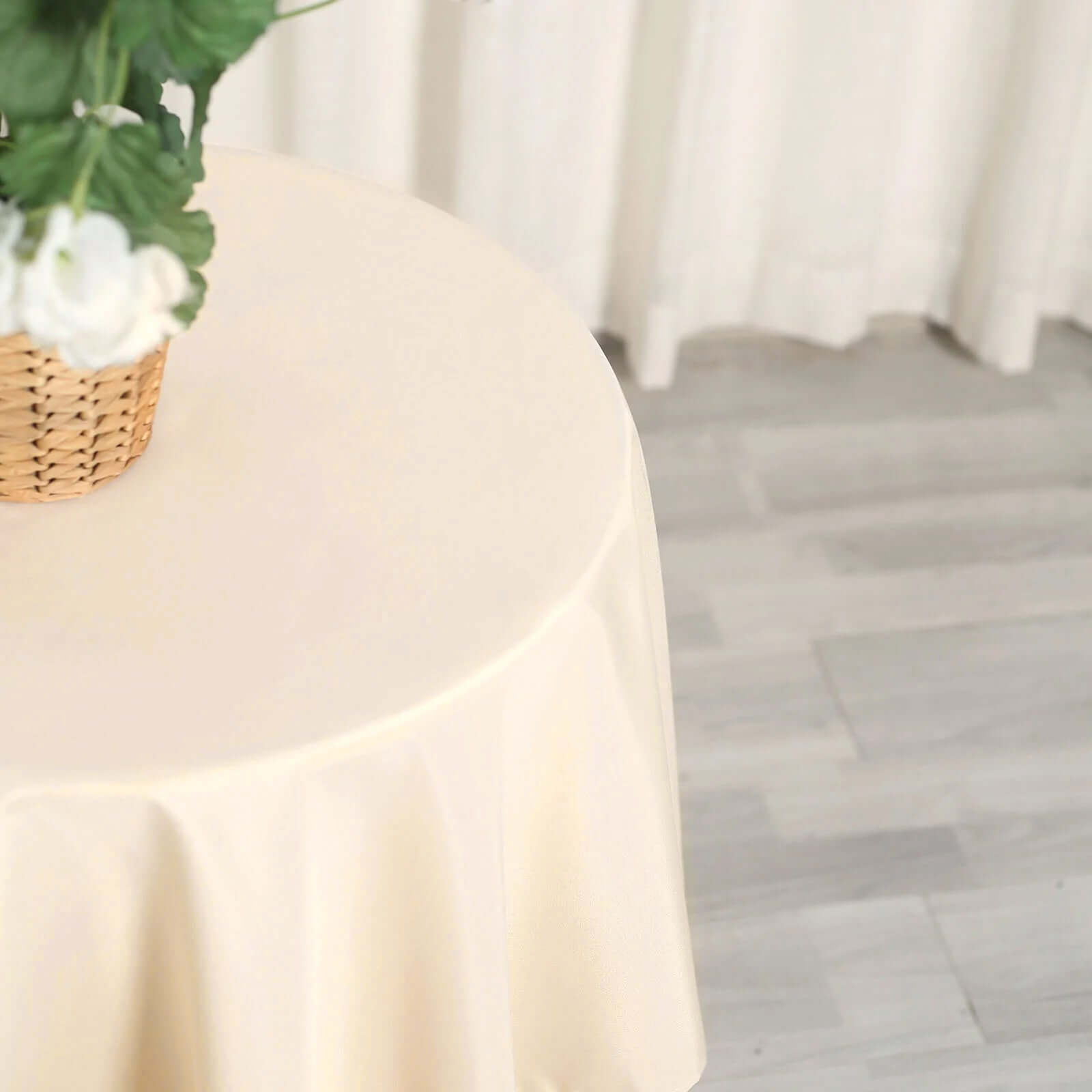 Hot Sale! 54x54 Polyester Square Beige Tablecloth - Wrinkle-Free & Durable