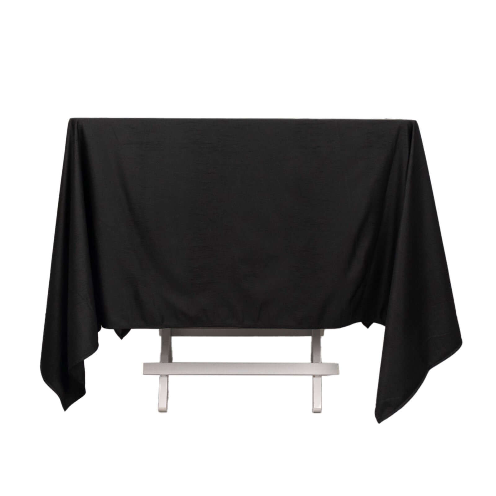 Exclusive Premium Black 70x70 Scuba Polyester Wrinkle-Free & Stain-Resistant Square Tablecloth