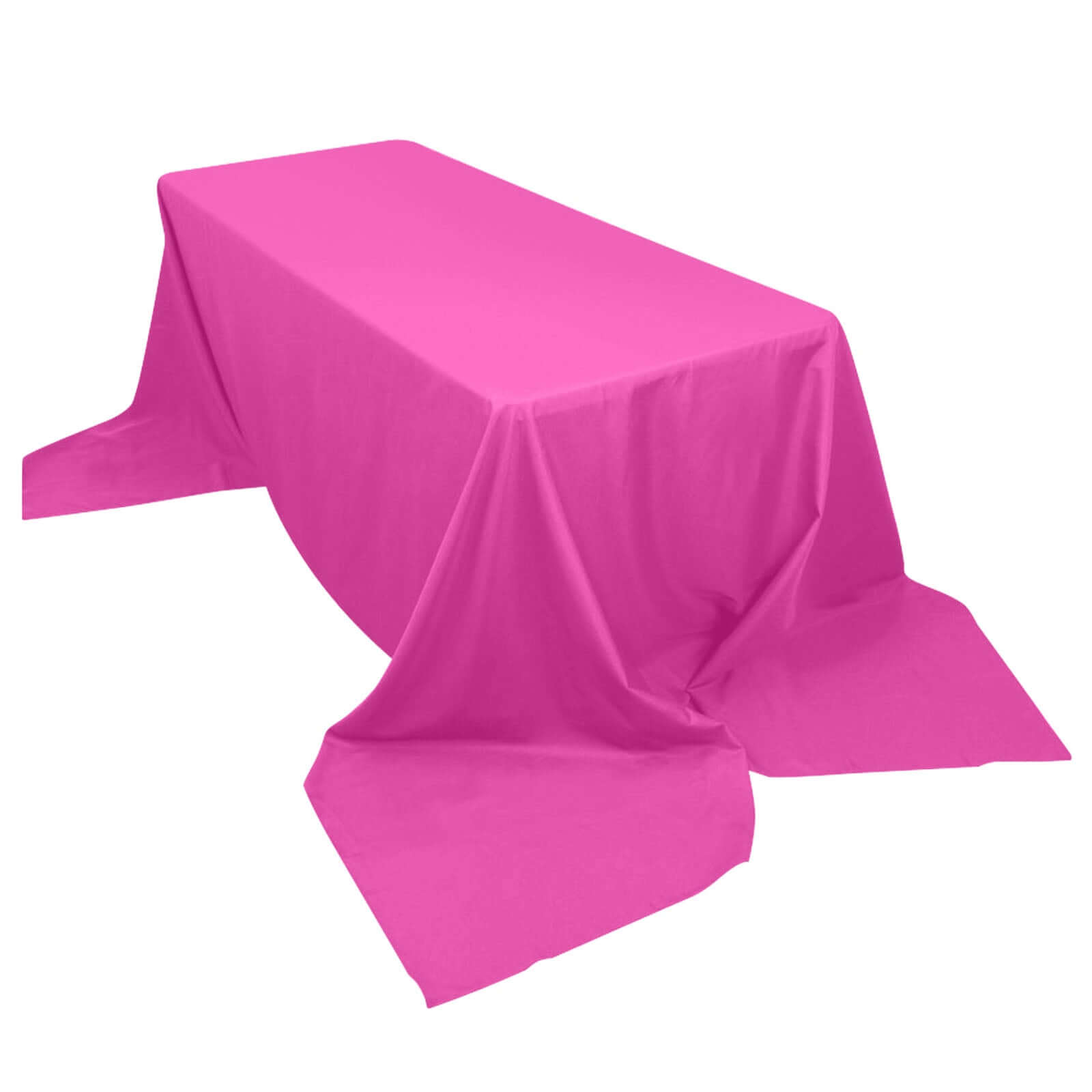 Wrinkle-Resistant Seamless Fuchsia Polyester Rectangle Tablecloth 90x156