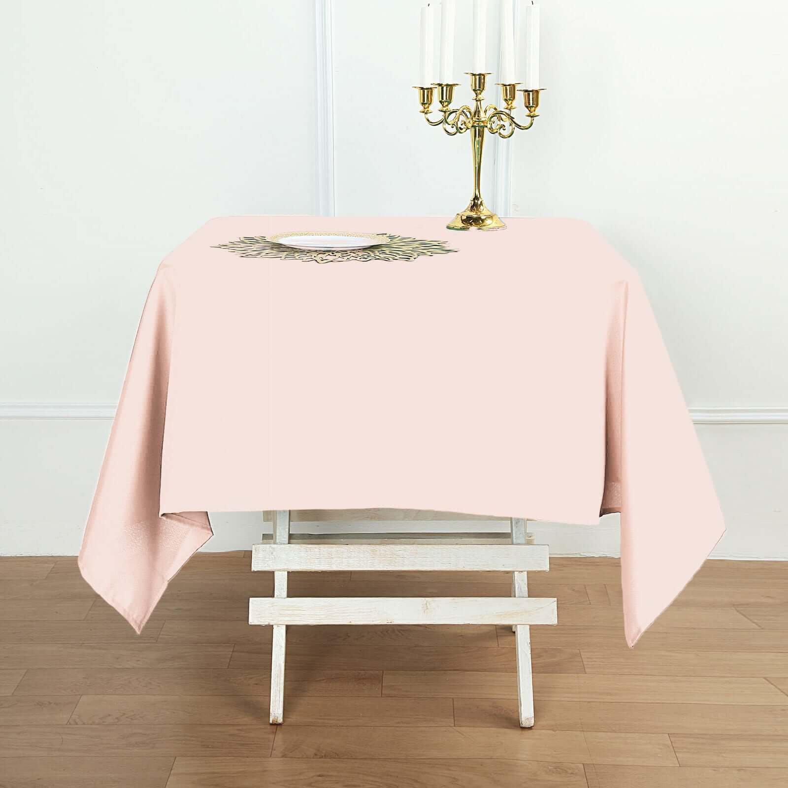 Blush 54x54 Polyester Square Tablecloth - Durable & Wrinkle-Free Table Cover