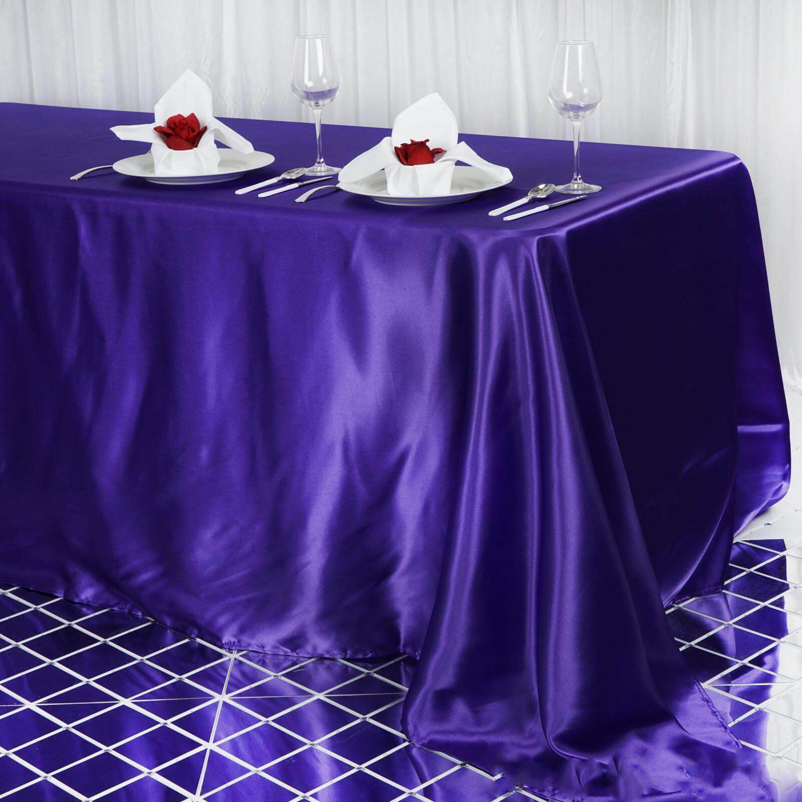 Exclusive Purple Seamless Satin Tablecloth 90x156