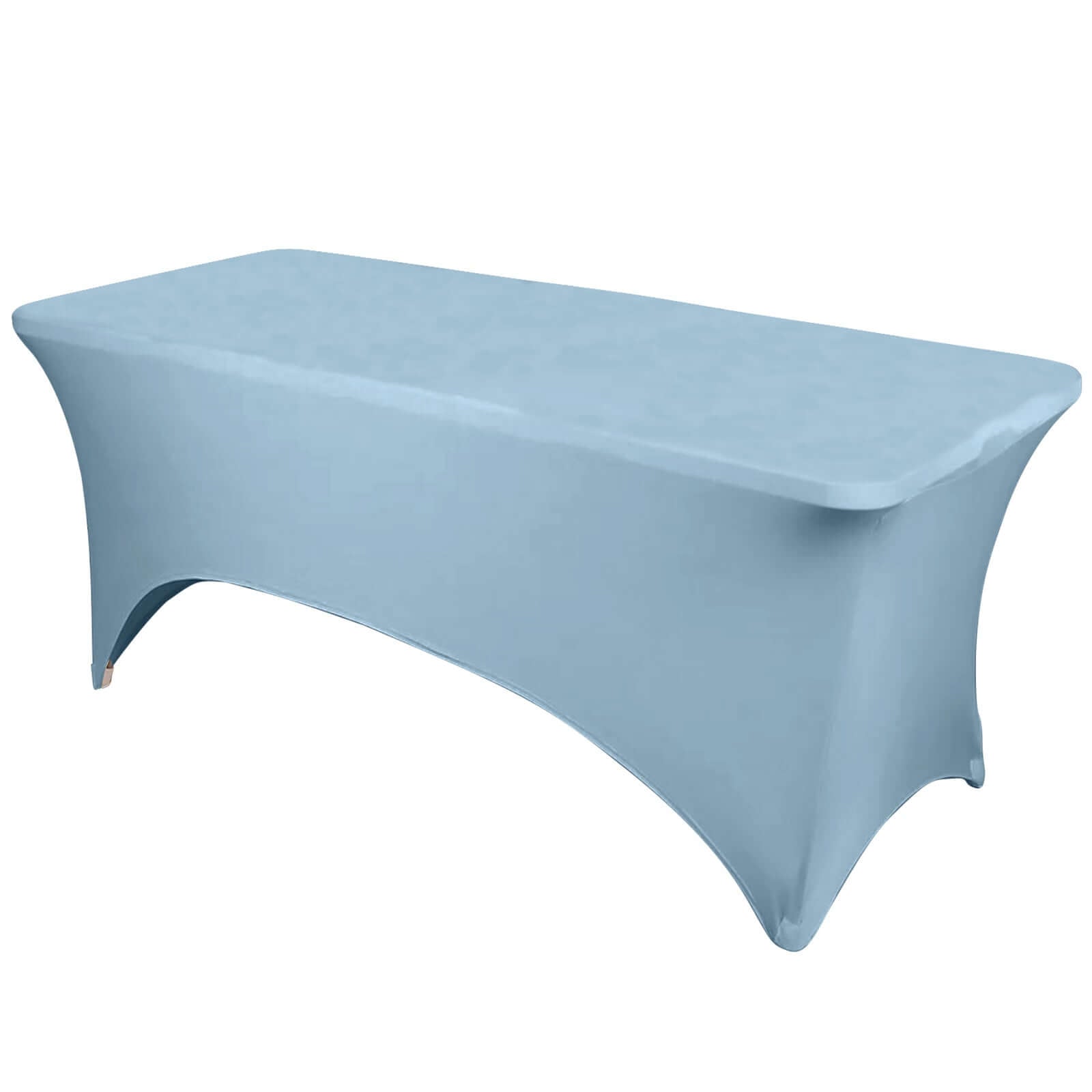 Durable 6ft Dusty Blue Stretch Spandex Rectangle Tablecloth for Events
