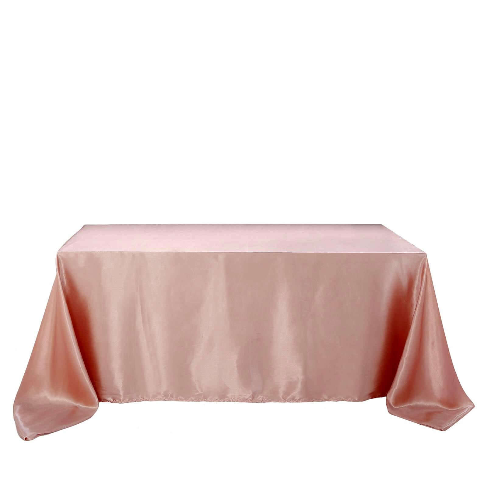 Dusty Rose Satin Rectangular 60x102 Tablecloth - Smooth & Lustrous Cover