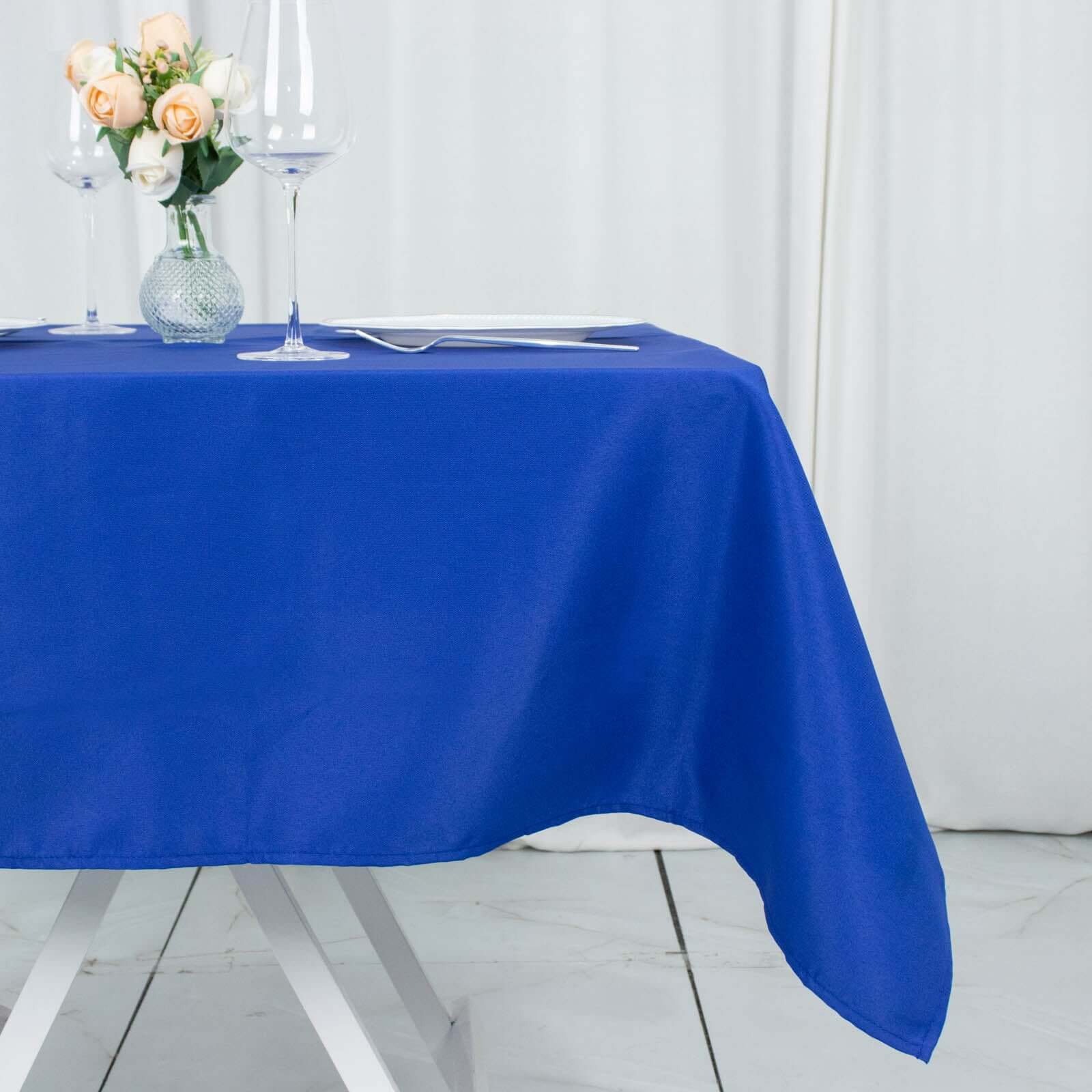 Hot Deal! 54x54 Royal Blue Premium Polyester Tablecloth - Stain & Wrinkle Resistant 220GSM