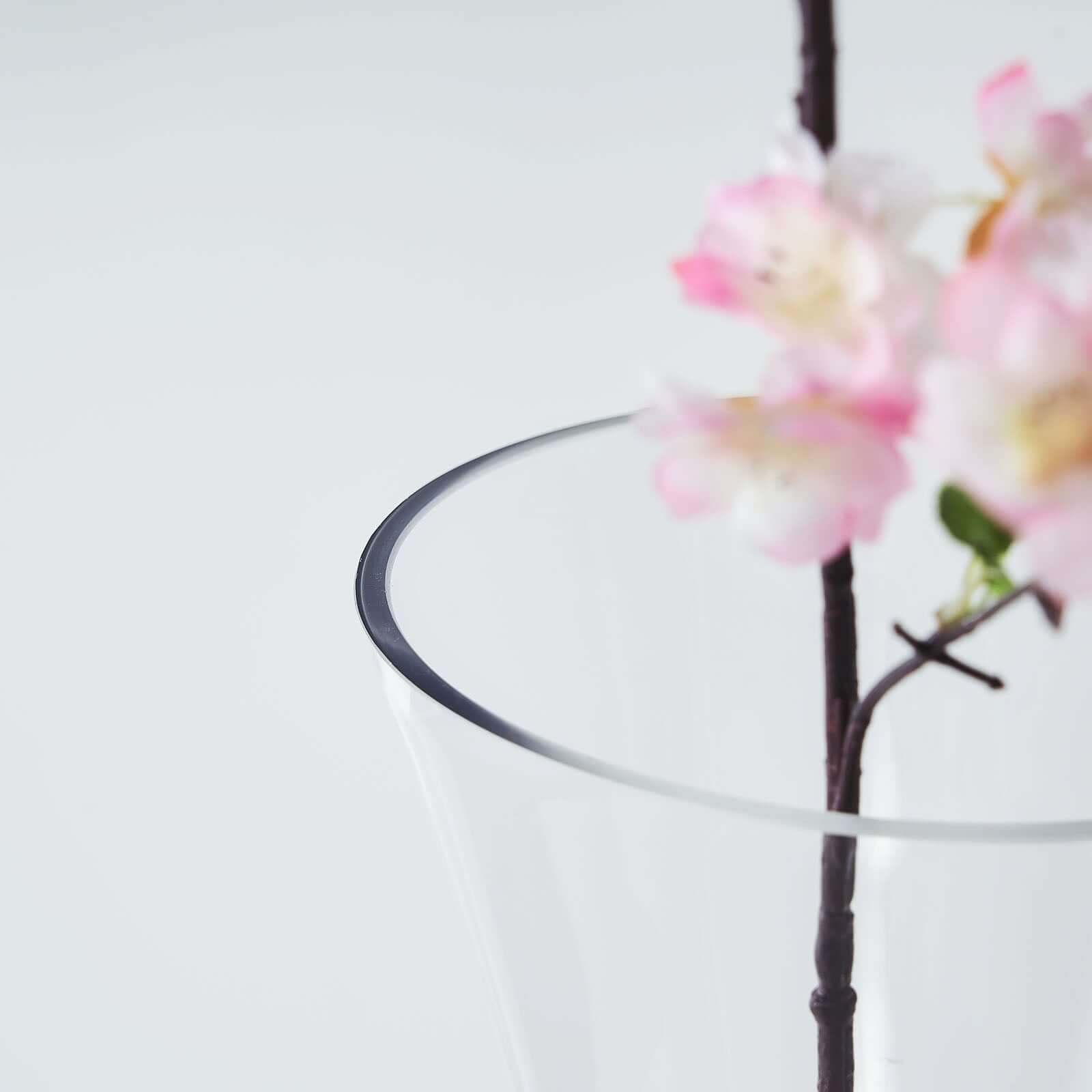 Set of 2 Clear Reversible Glass Trumpet Vases - Ideal Stylish Centerpieces for Events