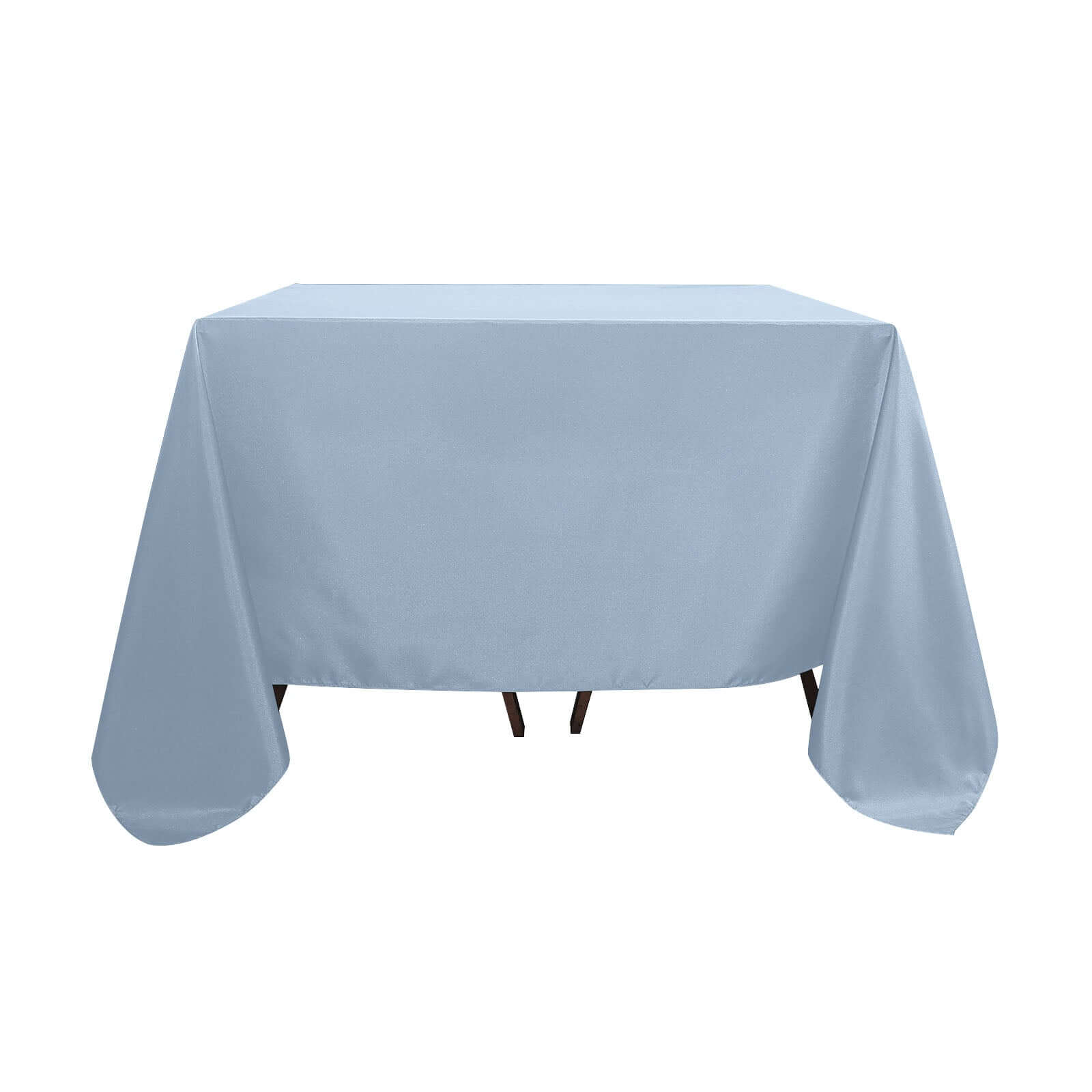 Durable Wrinkle-Resistant 90x90 Polyester Square Tablecloth in Dusty Blue