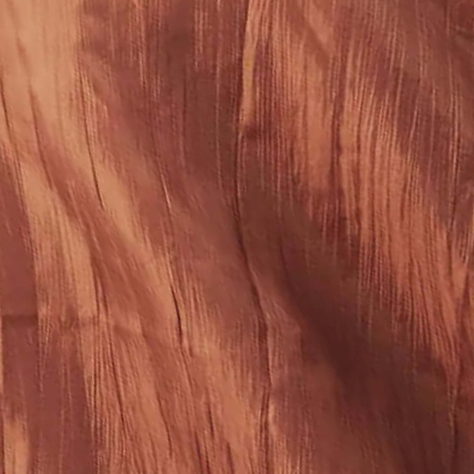 Hot! 90x90 Square Terracotta (Rust) Accordion Crinkle Taffeta Table Overlay