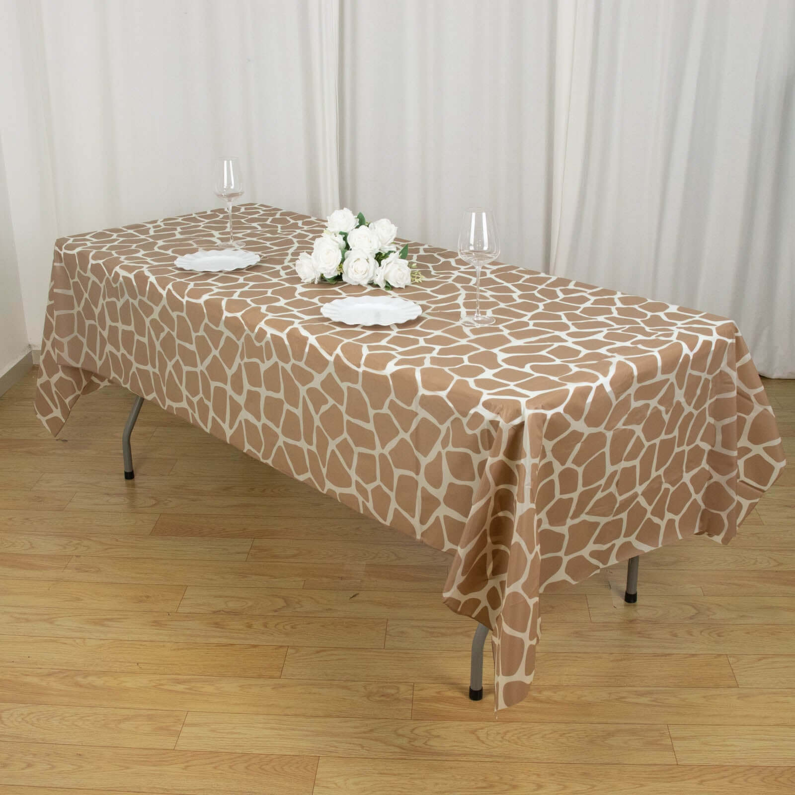 5-Pack Disposable PVC Animal Theme Rectangle Table Covers - Perfect for Safari Parties