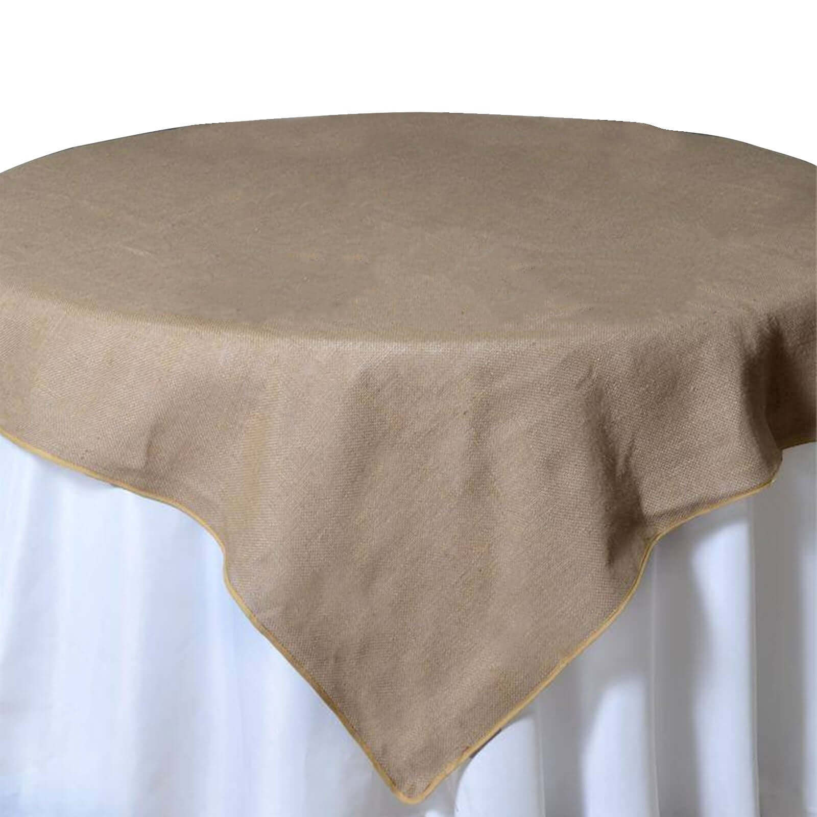 Exclusive Natural Jute 72x72 Square Table Overlay - Ideal for Rustic Vintage Decor