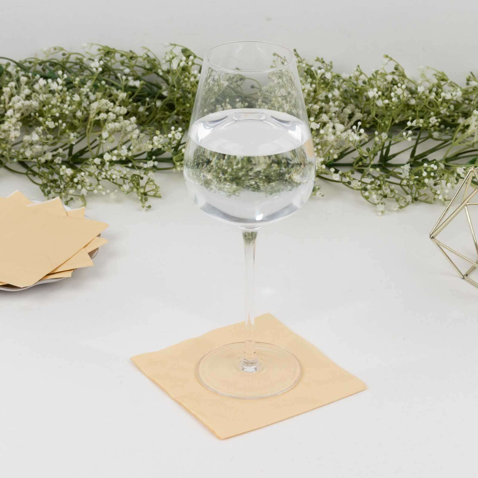 Great Deal! 50-Pack of 2-Ply Disposable Beige Paper Cocktail Napkins, 18GSM, 5x5