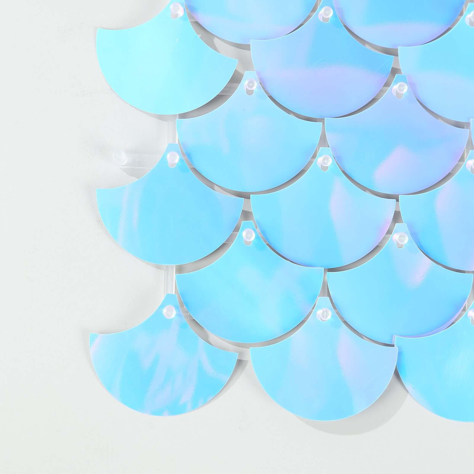 24sq.ft Iridescent Blue Sequin Mermaid Wall Backdrop - 24 Party Décor Panels