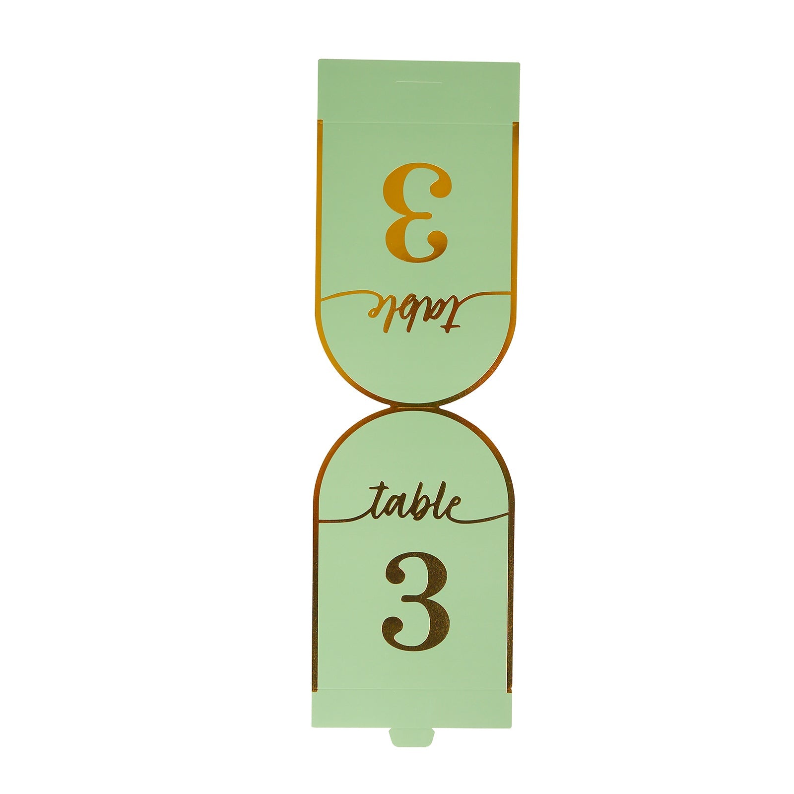 Hot Deal! 25-Pack Sage Green Disposable Double-Sided Table Numbers with Gold Foil 1-25