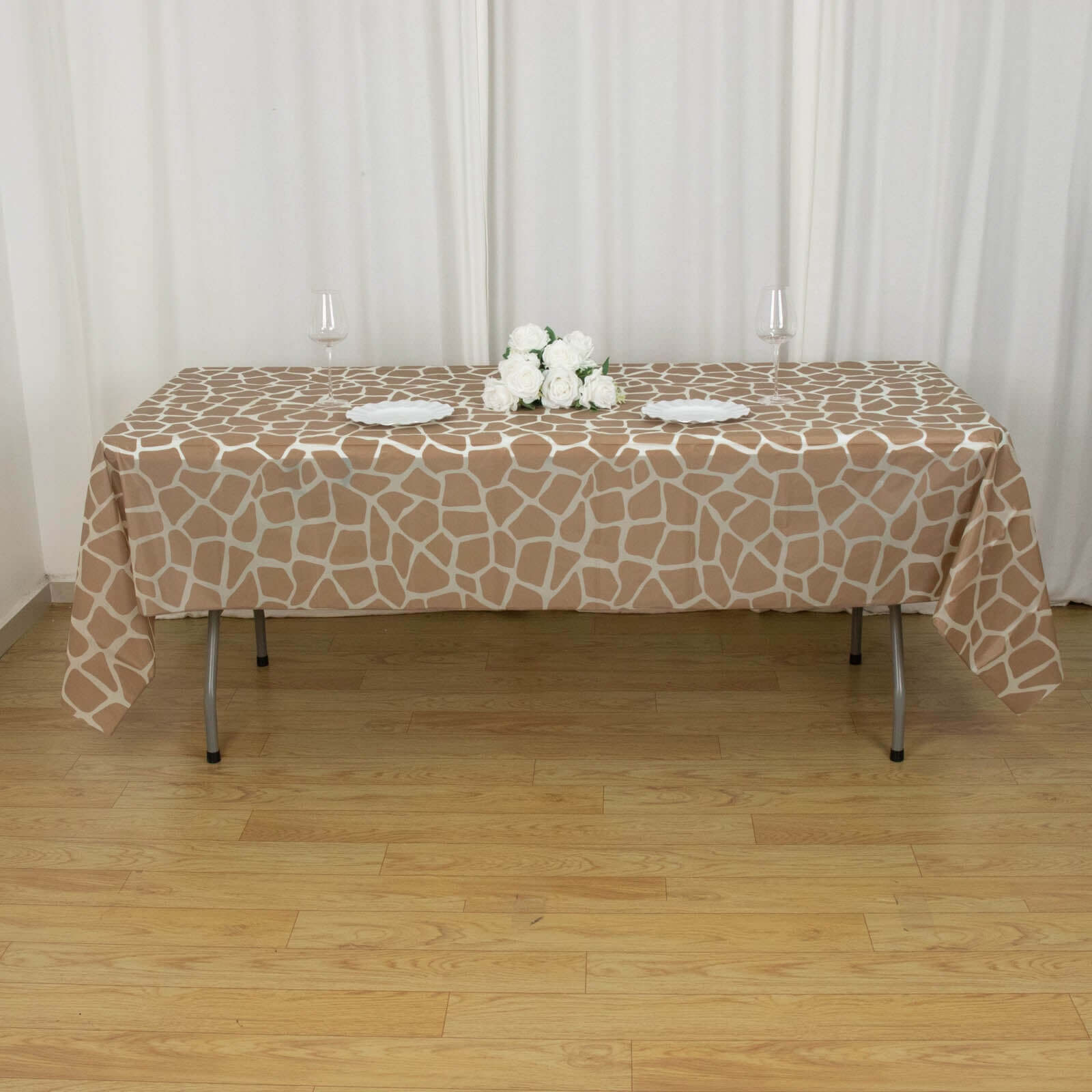 5-Pack Disposable PVC Animal Theme Rectangle Table Covers - Perfect for Safari Parties