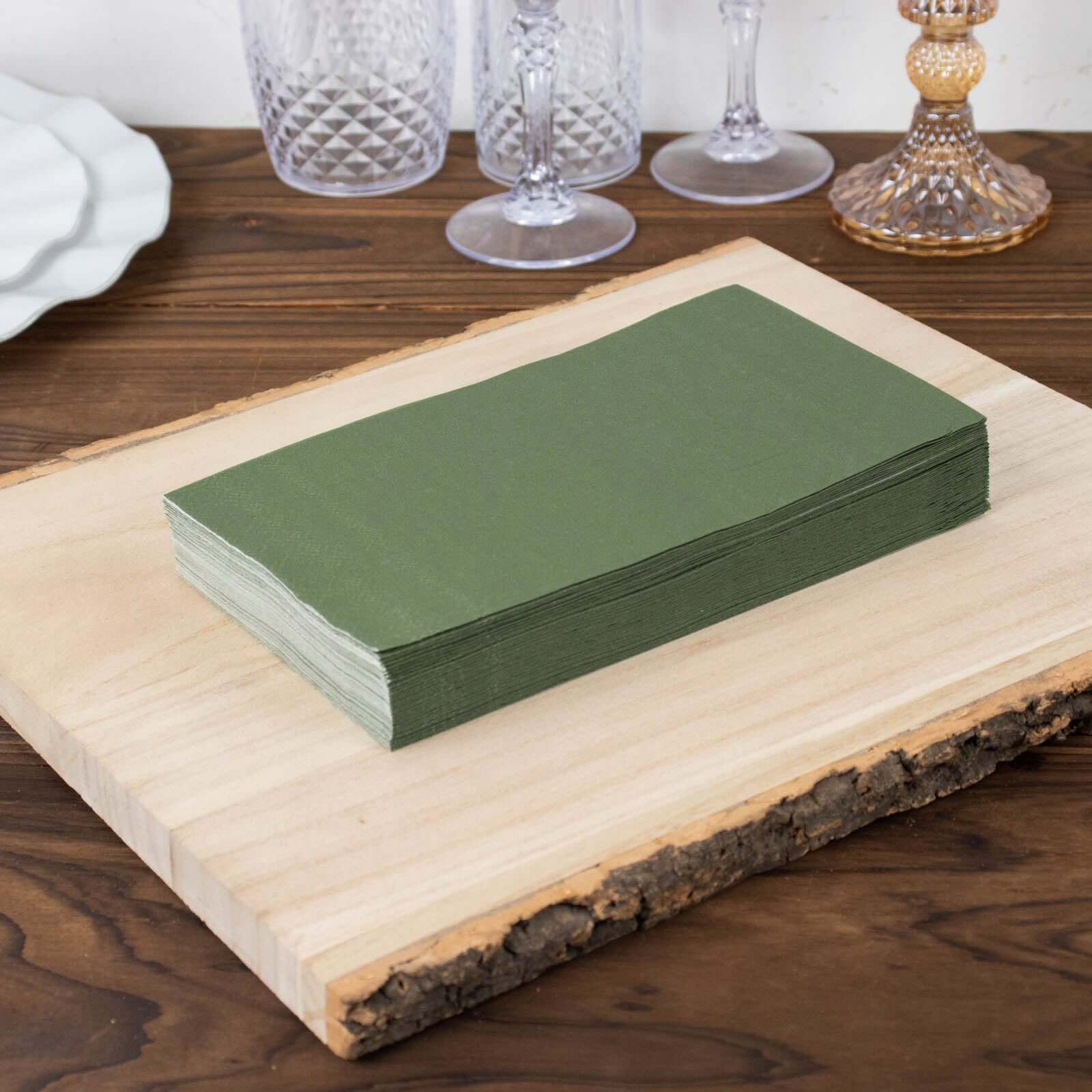 50-Piece Soft Dusty Sage Green Disposable 2-Ply Paper Napkins for Weddings