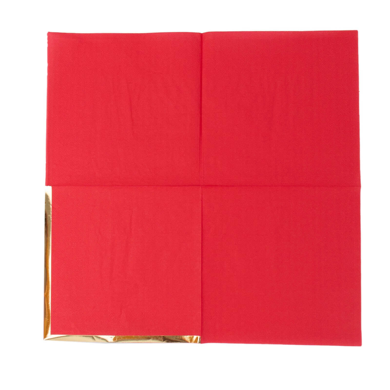 Hot! 50-Pack Red Disposable 2-Ply Cocktail Napkins with Gold Foil Edge, 6.5x6.5